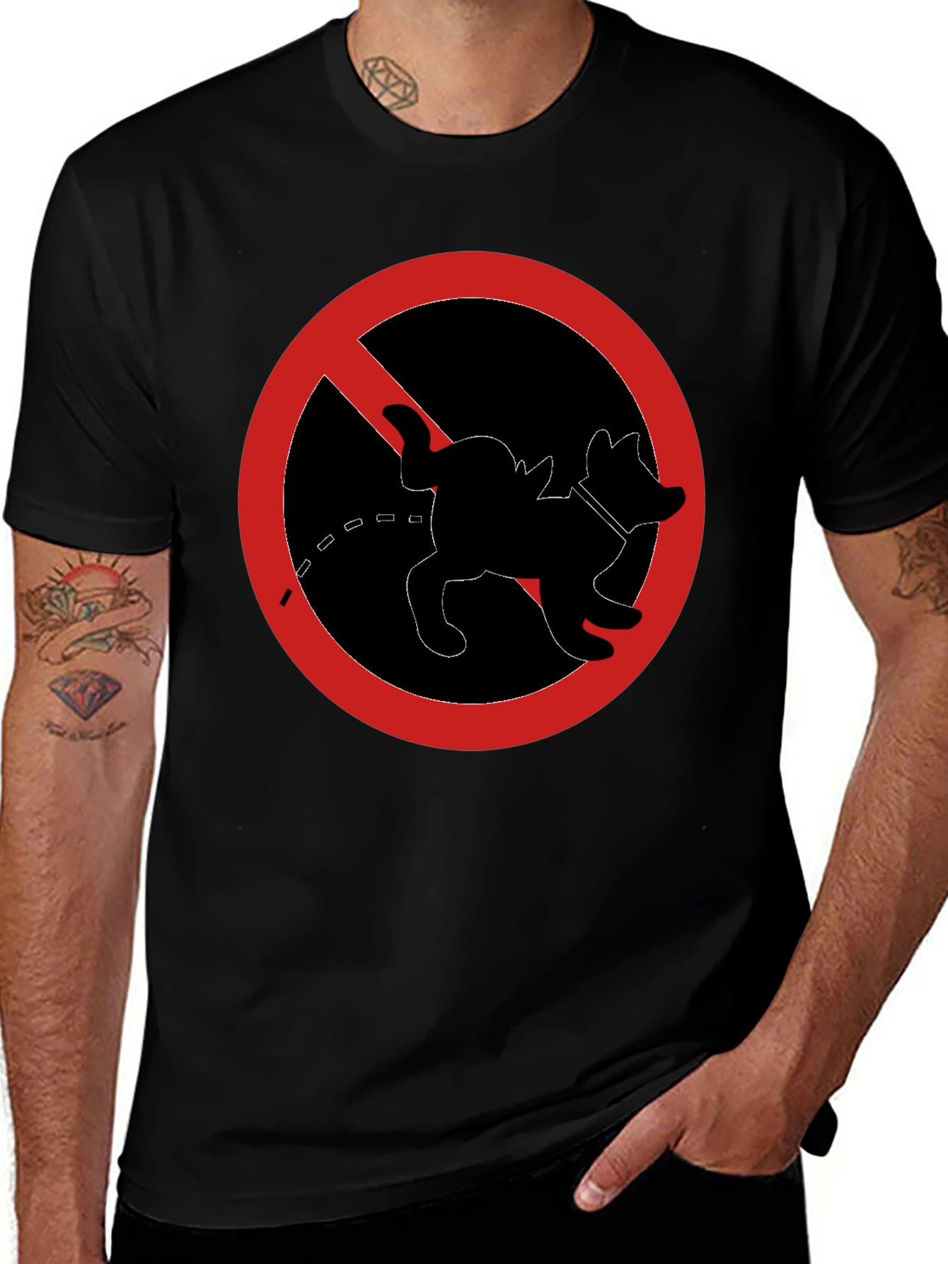 No Dog Peeing T-Shirt - Novelty Graphic Tee
