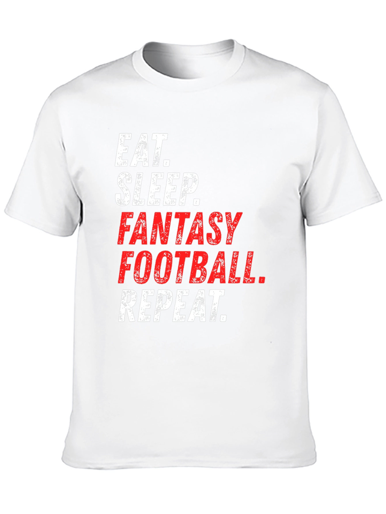 Eat Sleep Fantasy Football Repeat Black T-Shirt
