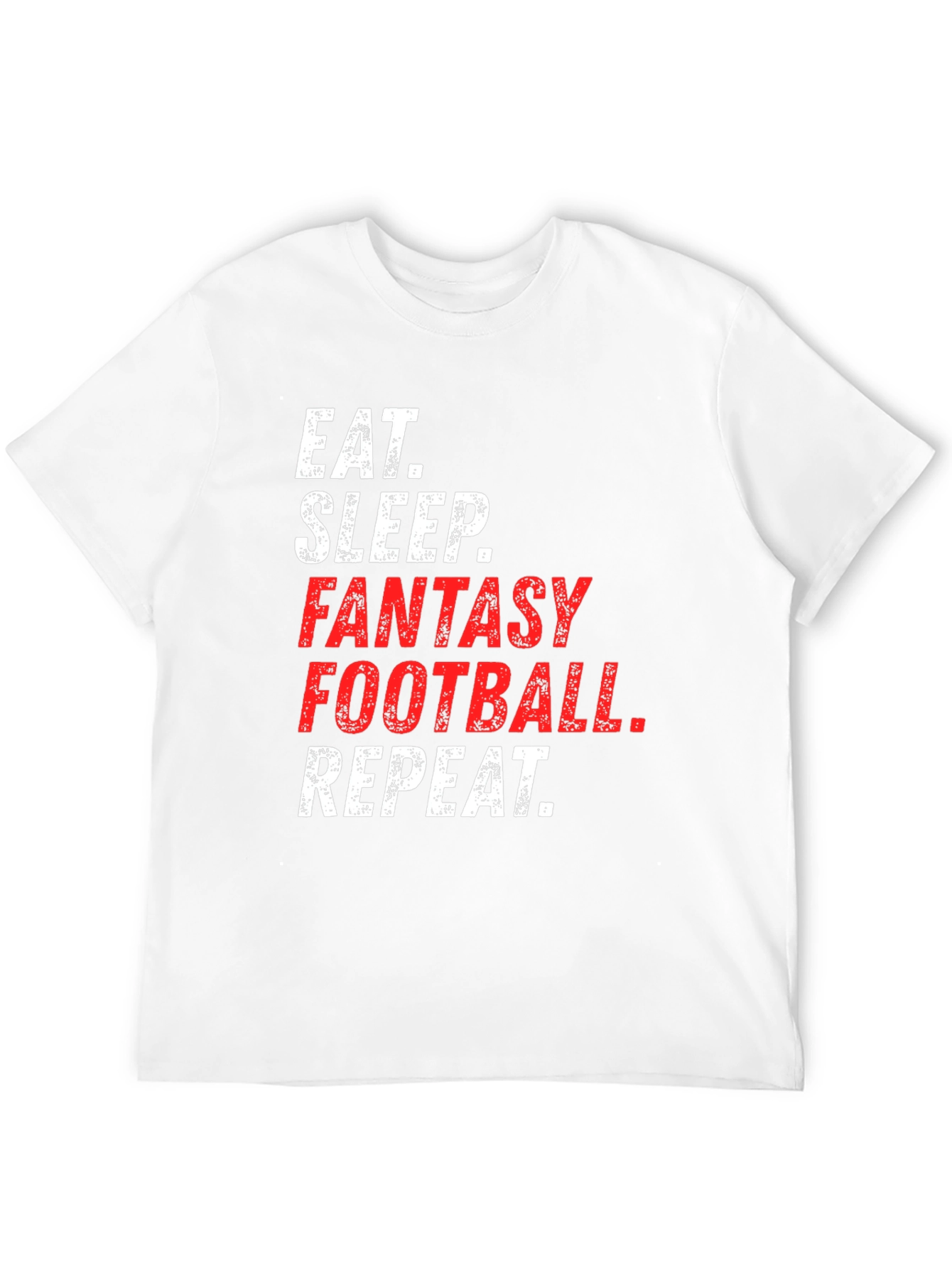 Eat Sleep Fantasy Football Repeat Black T-Shirt