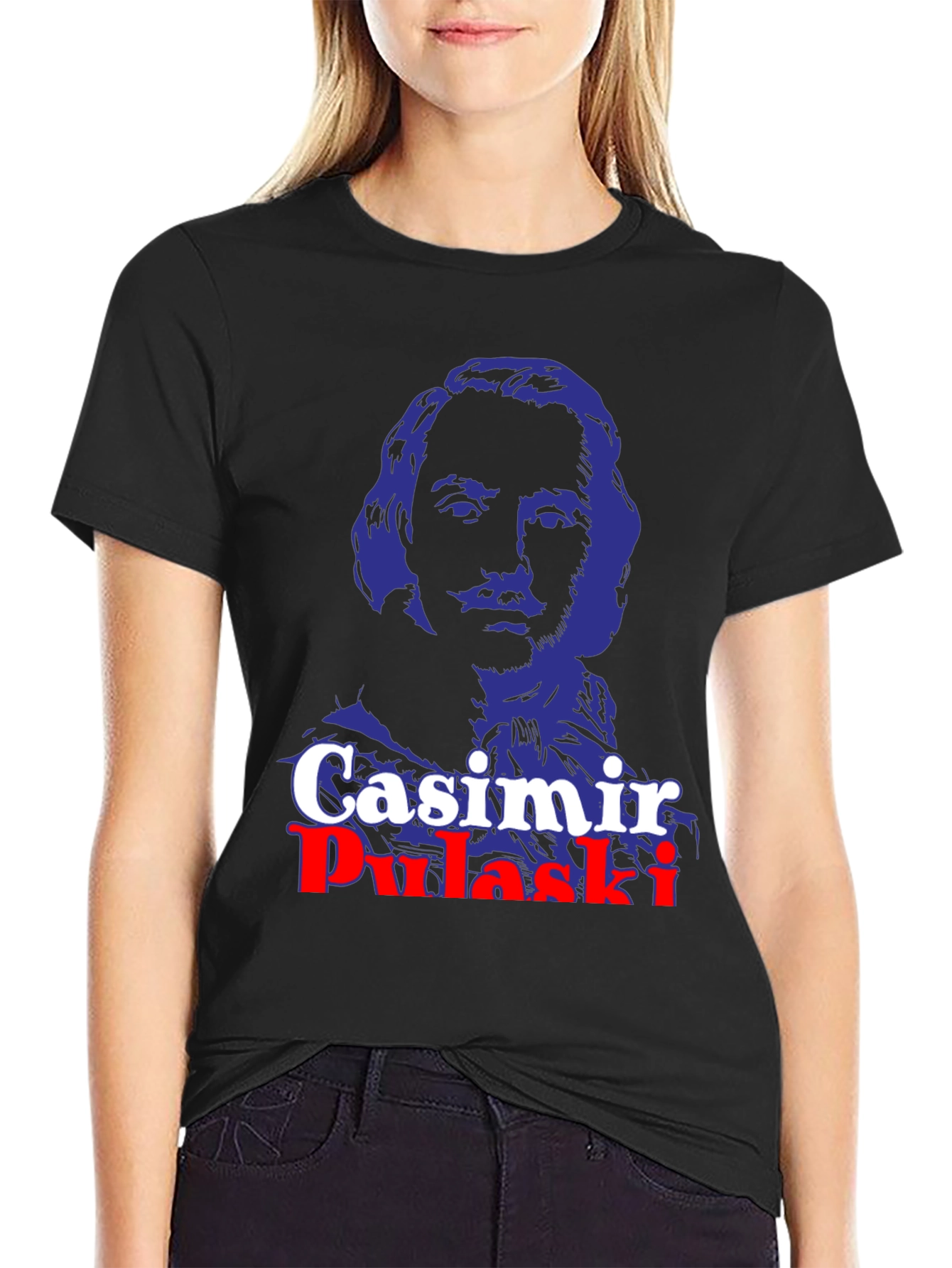 Casimir Pulaski Portrait Graphic Tee - Black