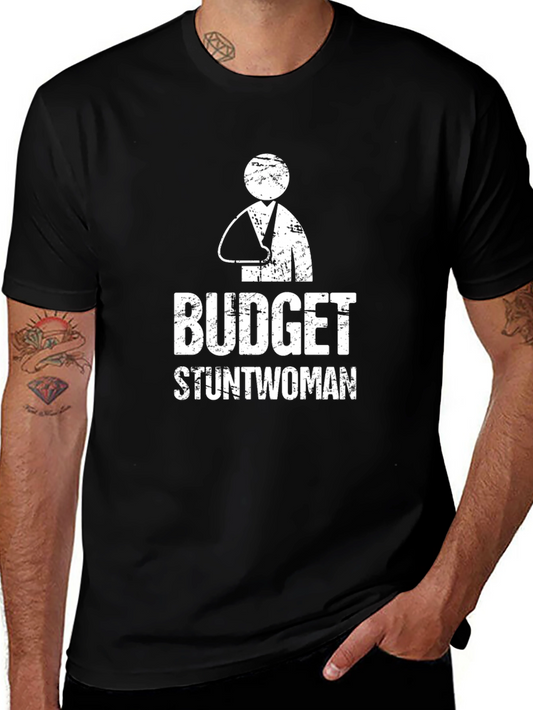 Budget Stuntwoman Graphic Tee - Black Cotton T-Shirt