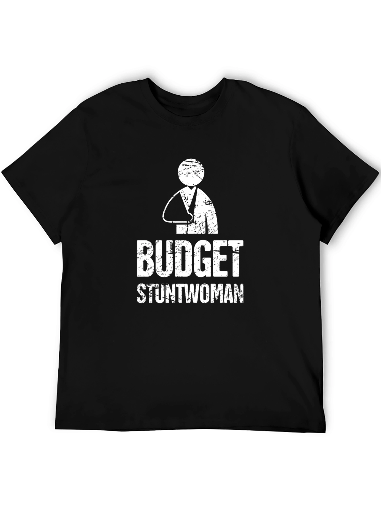 Budget Stuntwoman Graphic Tee - Black Cotton T-Shirt