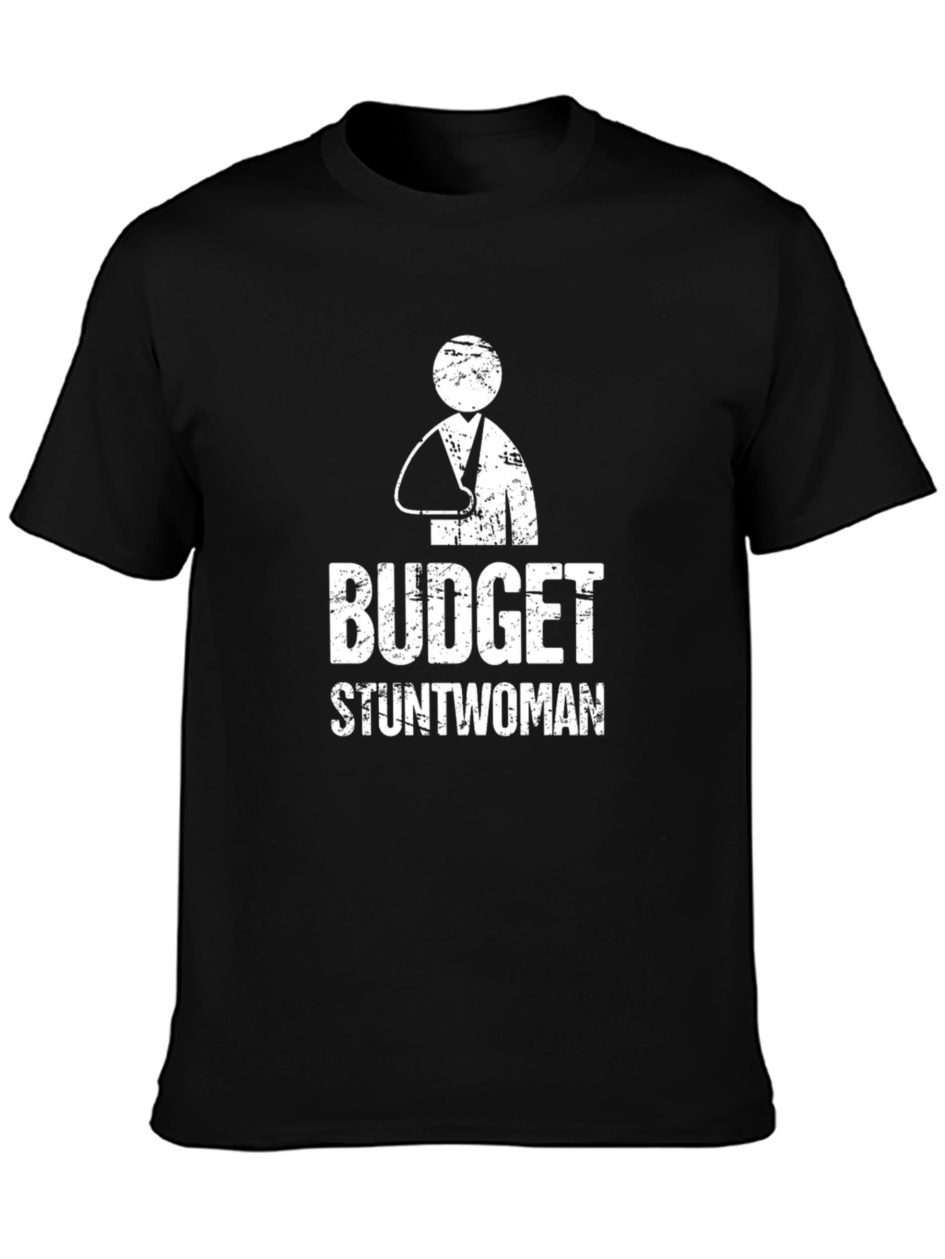 Budget Stuntwoman Graphic Tee - Black Cotton T-Shirt