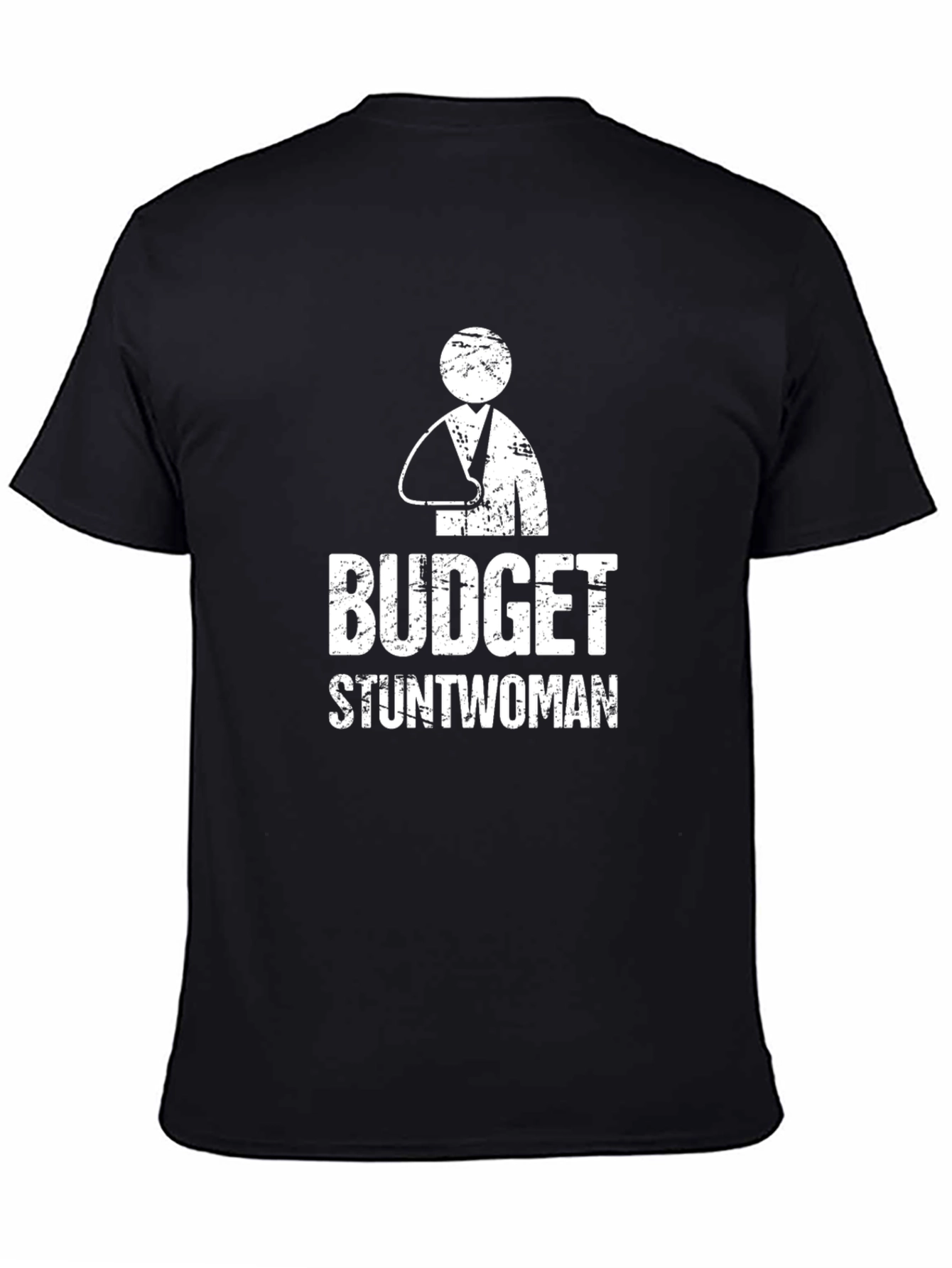 Budget Stuntwoman Graphic Tee - Black Cotton T-Shirt