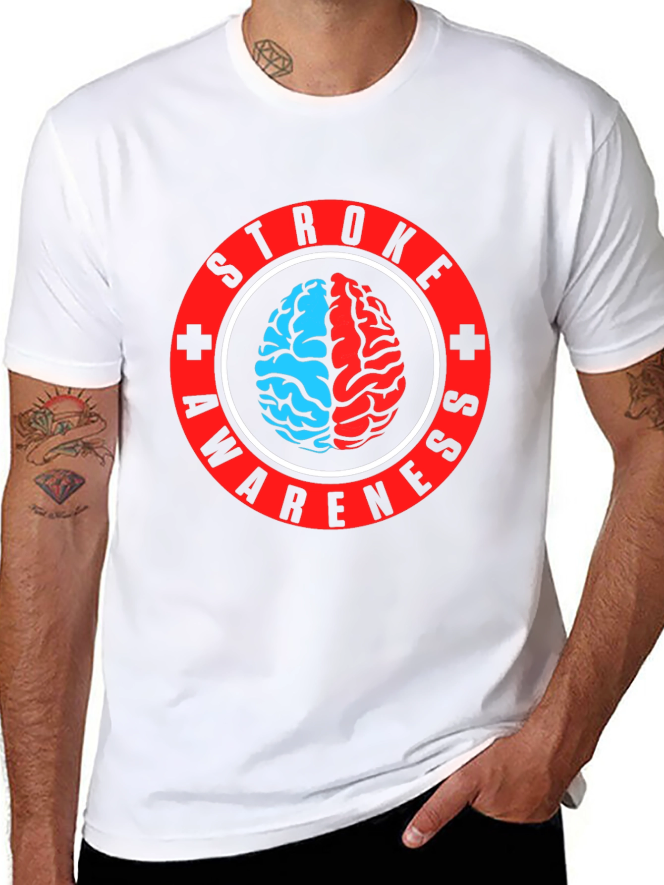 Stroke Awareness T-Shirt - Brain Graphic