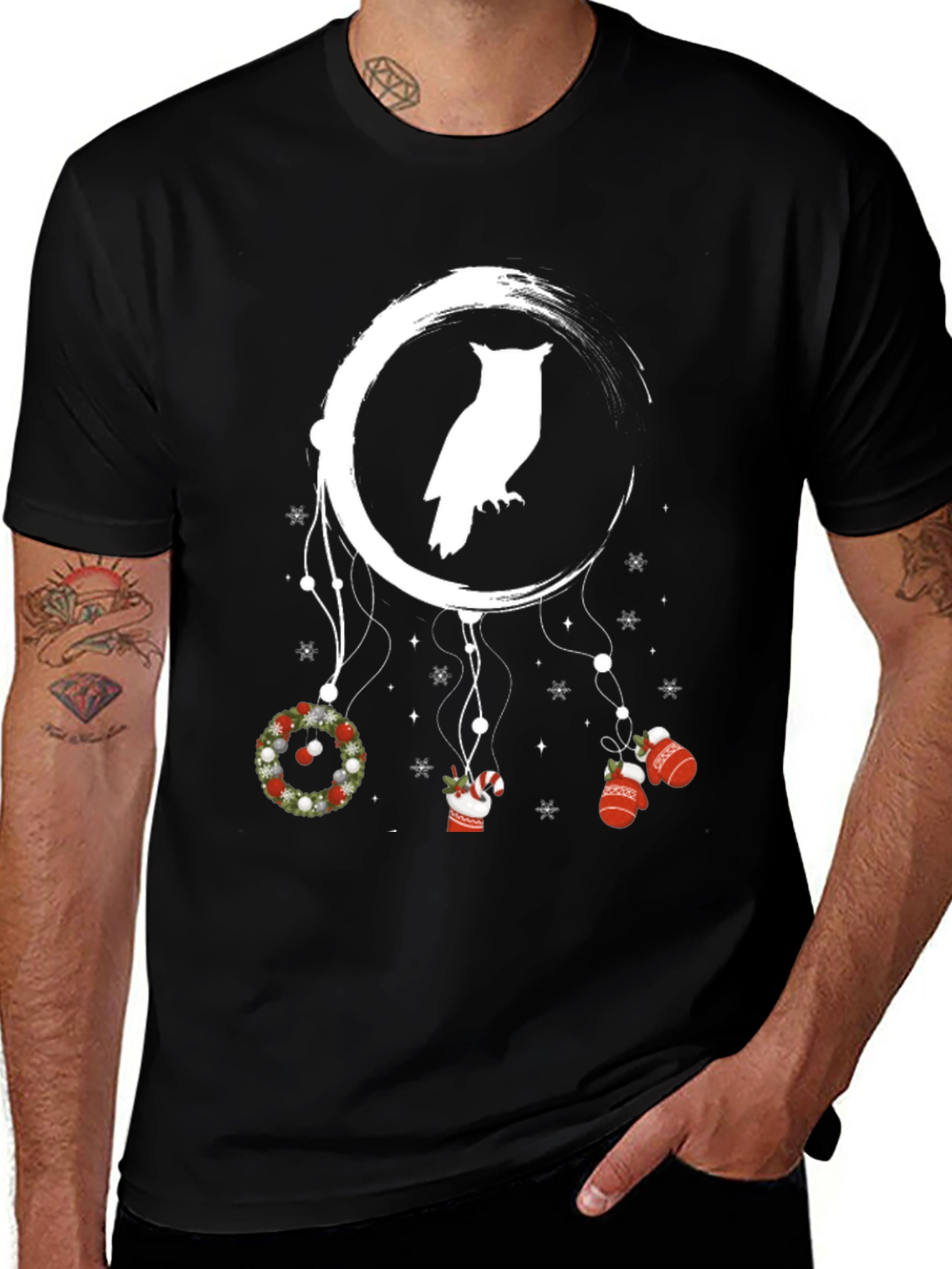 Owl Dreamcatcher Christmas Graphic T-Shirt