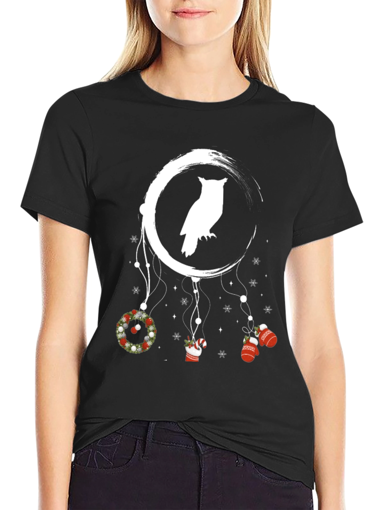 Owl Dreamcatcher Christmas Graphic T-Shirt