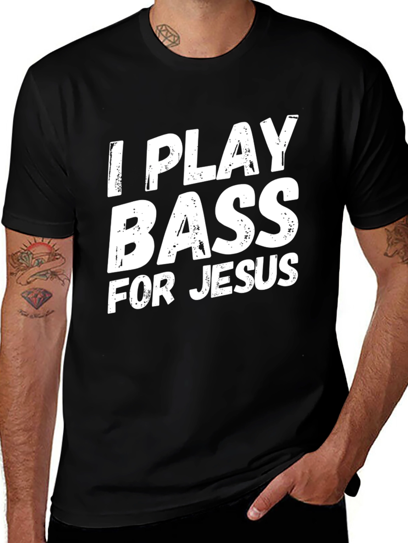 I Play Bass for Jesus Graphic Tee