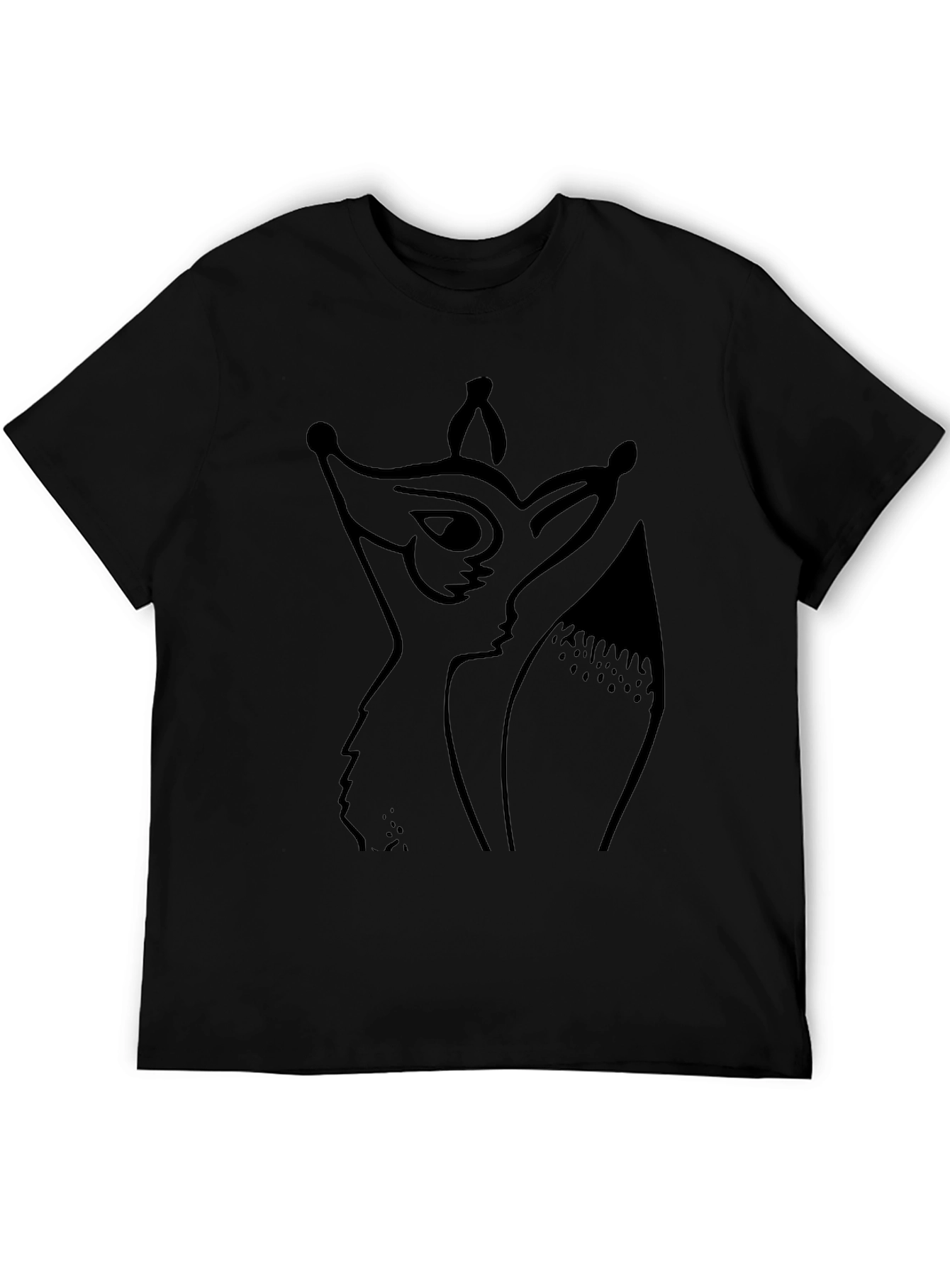 Fox Graphic Tee - Black Cotton Casual Top