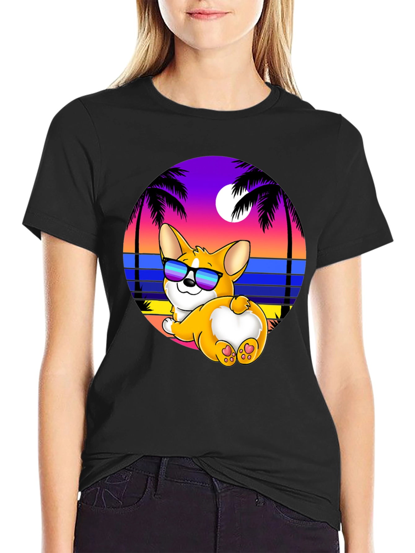 Corgi Beach T-Shirt