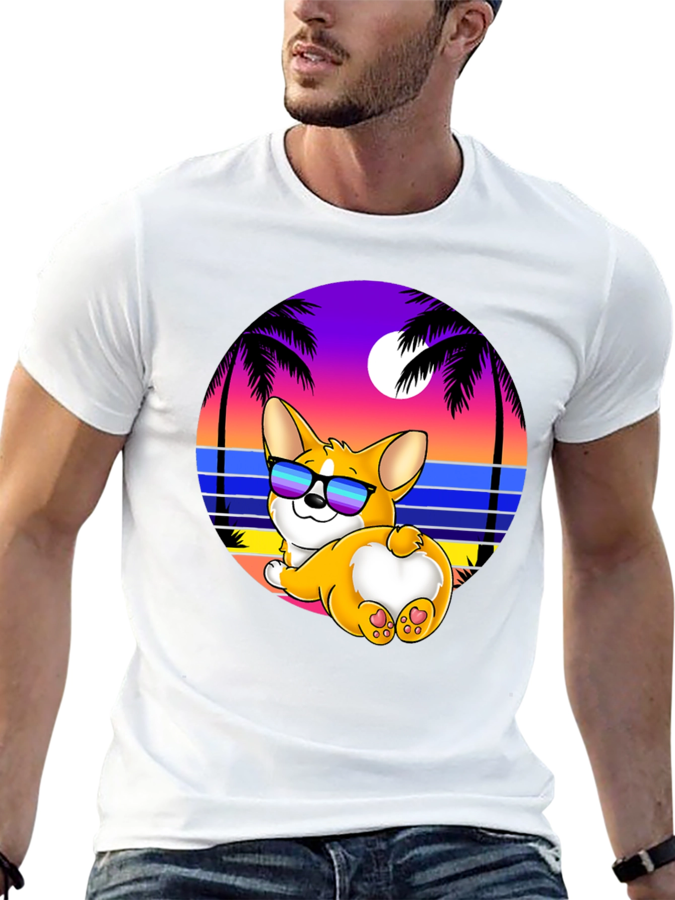 Corgi Beach T-Shirt