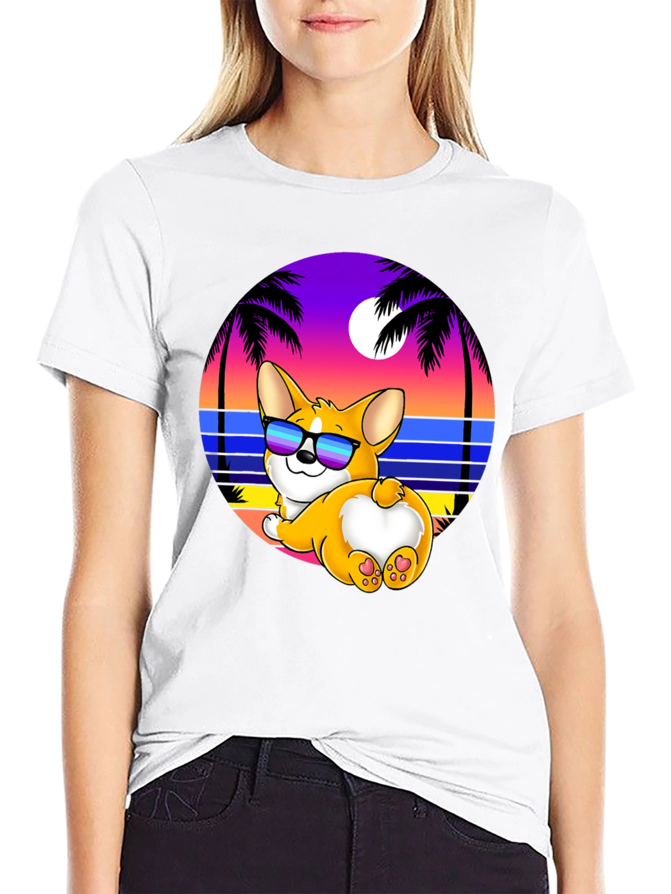 Corgi Beach T-Shirt
