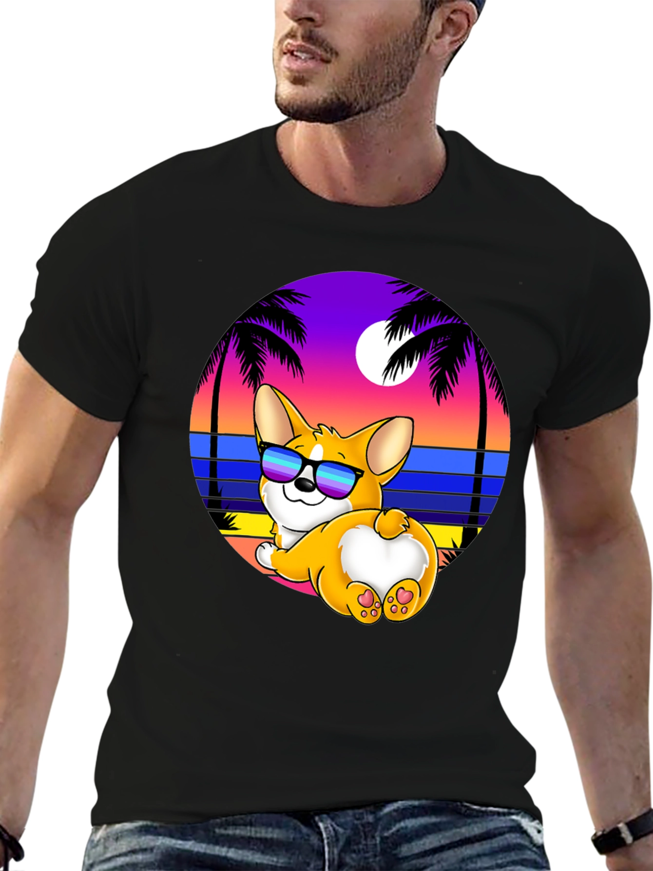 Corgi Beach T-Shirt