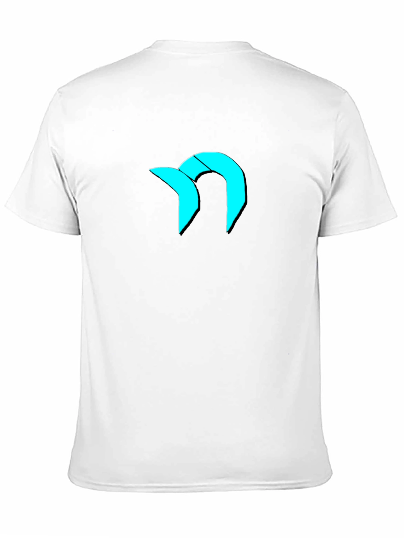 Modern Graphic Tee - Cool Cyan Logo on Black