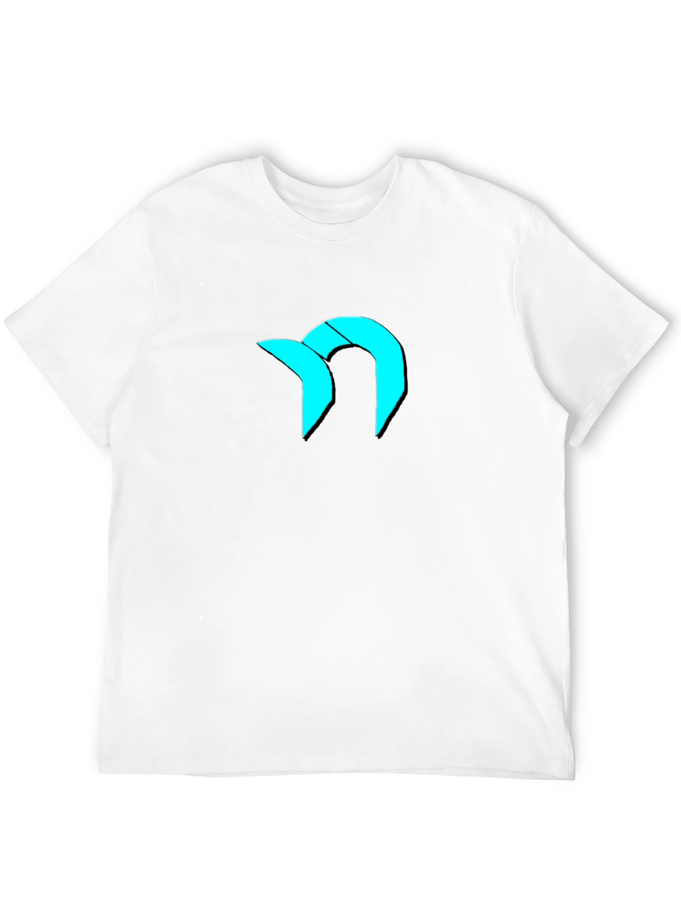 Modern Graphic Tee - Cool Cyan Logo on Black