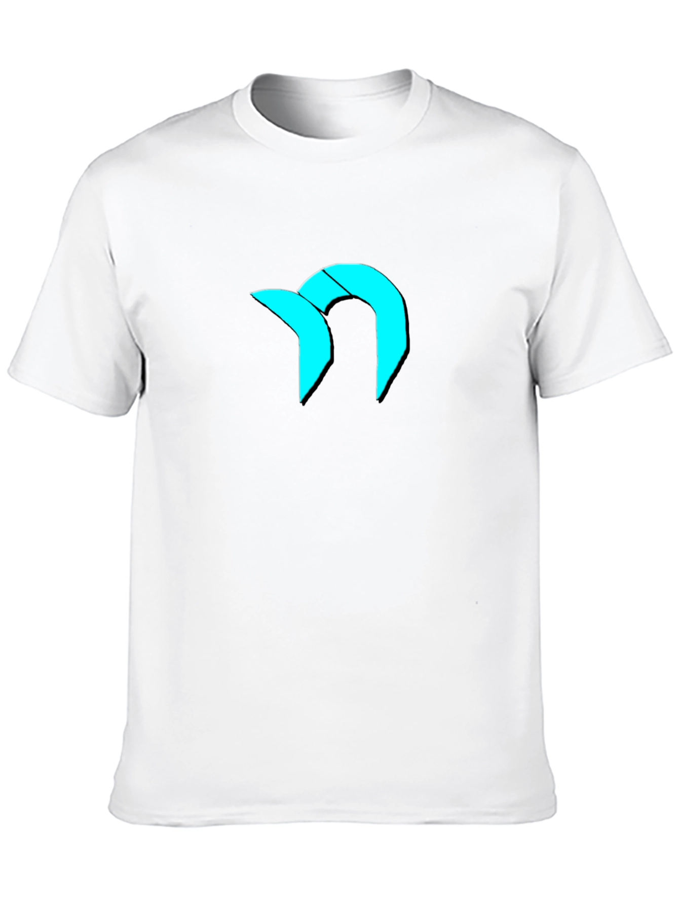 Modern Graphic Tee - Cool Cyan Logo on Black