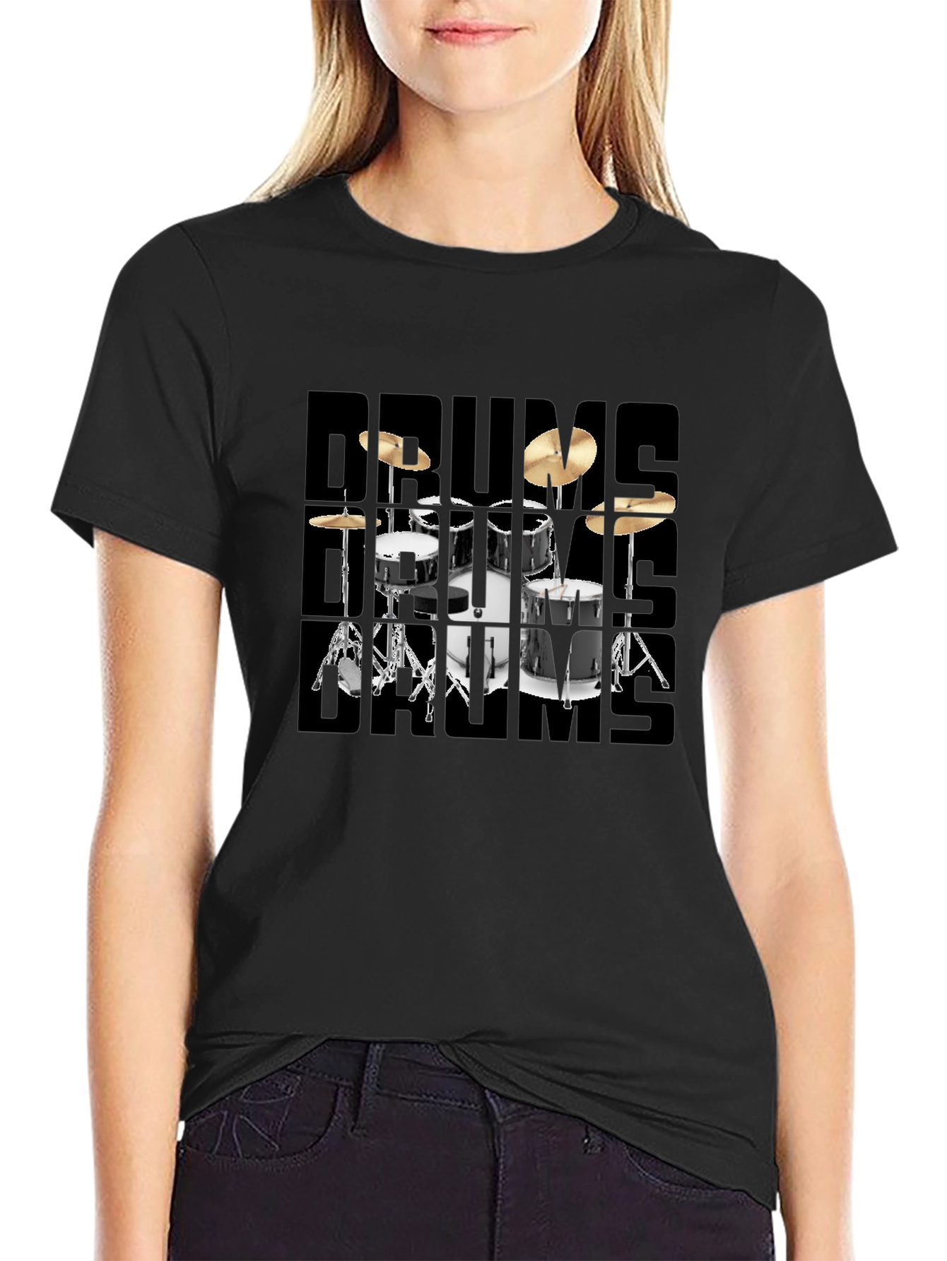 Drum Set Graphic T-Shirt for Musicians