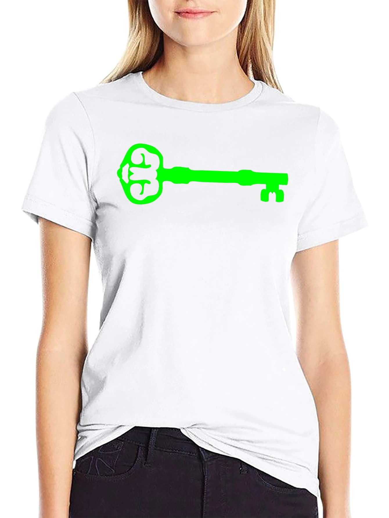Green Key Graphic Black T-Shirt