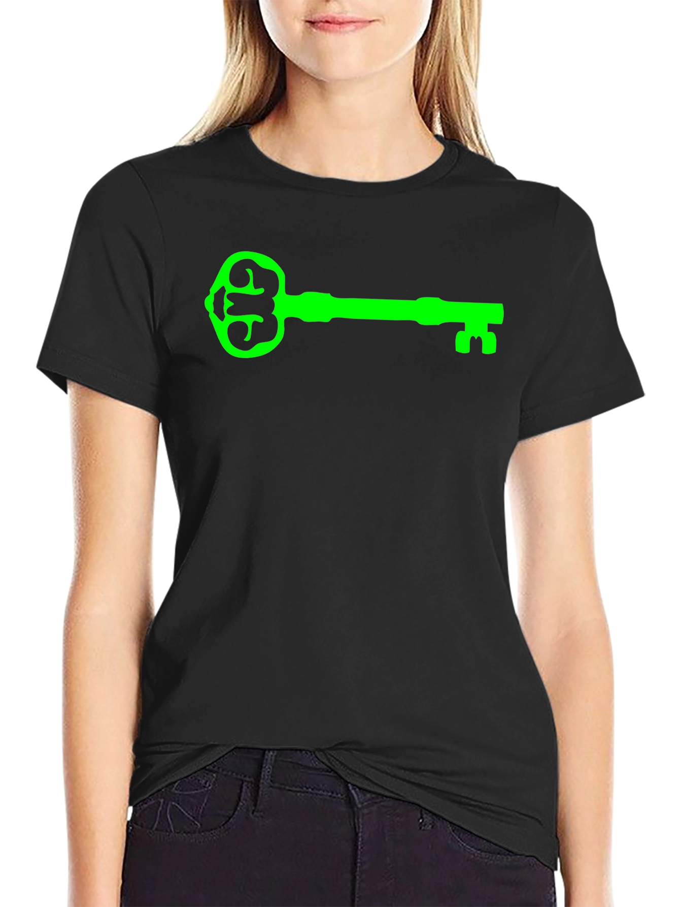 Green Key Graphic Black T-Shirt