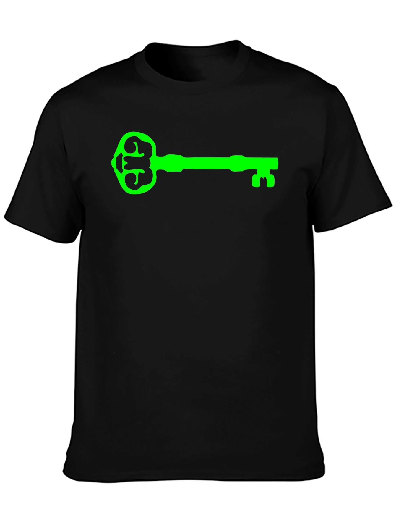 Green Key Graphic Black T-Shirt