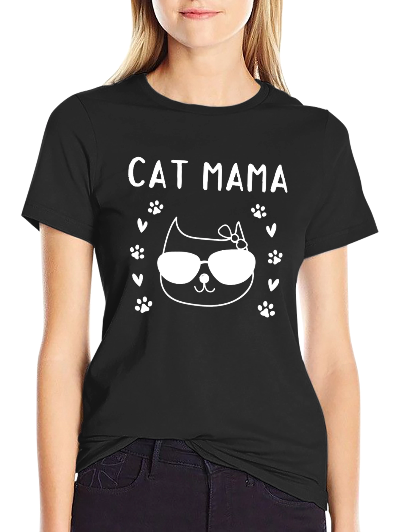 Cat Mama T-Shirt - Black Tee