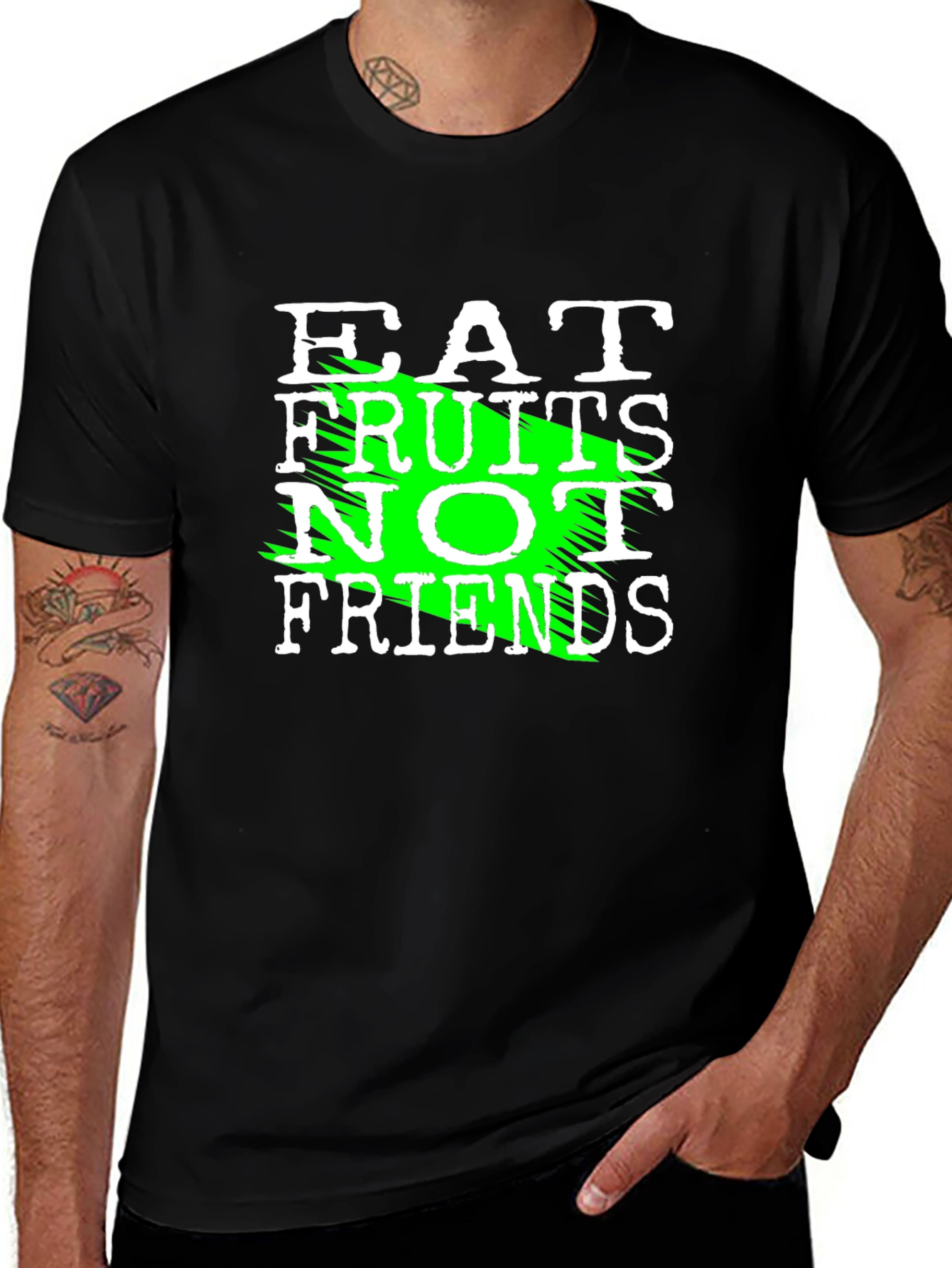Eat Fruits Not Friends Graphic T-Shirt - Vegan Tee