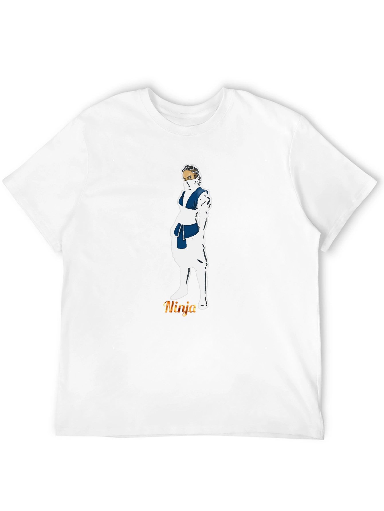 Ninja Graphic Print Black T-Shirt