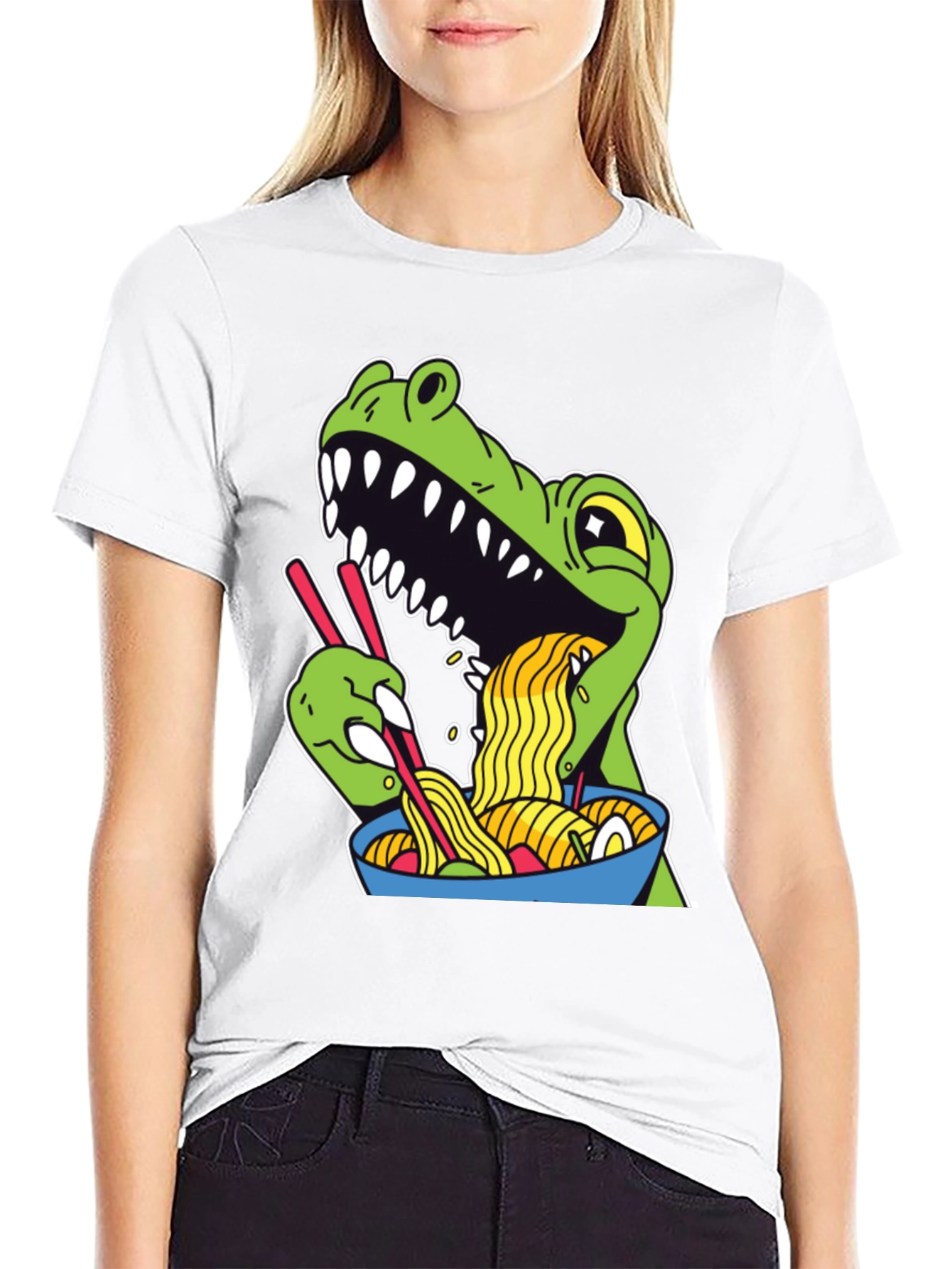 Dino Ramen Graphic Tee - Funny T-Shirt