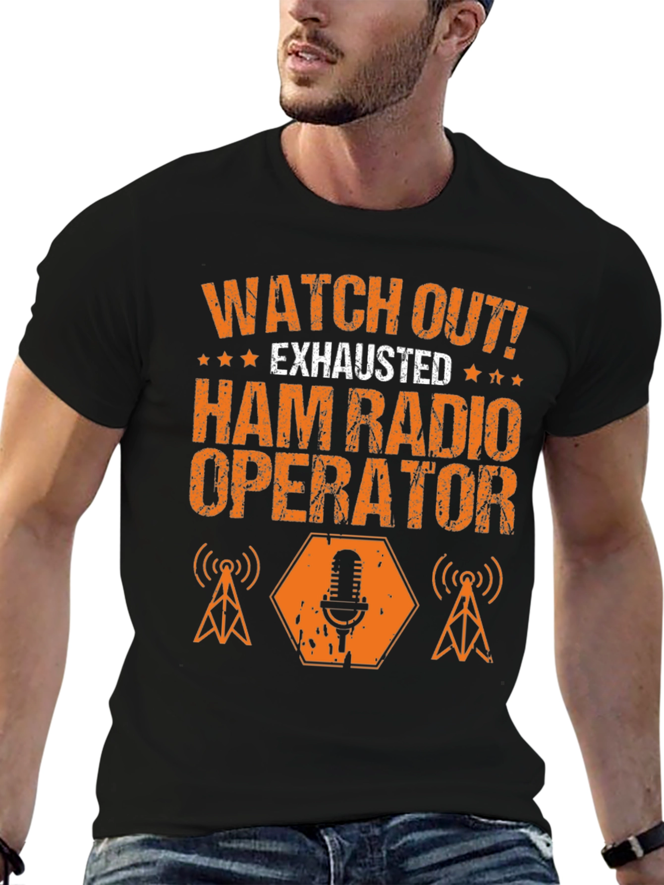 Exhausted Ham Radio Operator Graphic T-Shirt