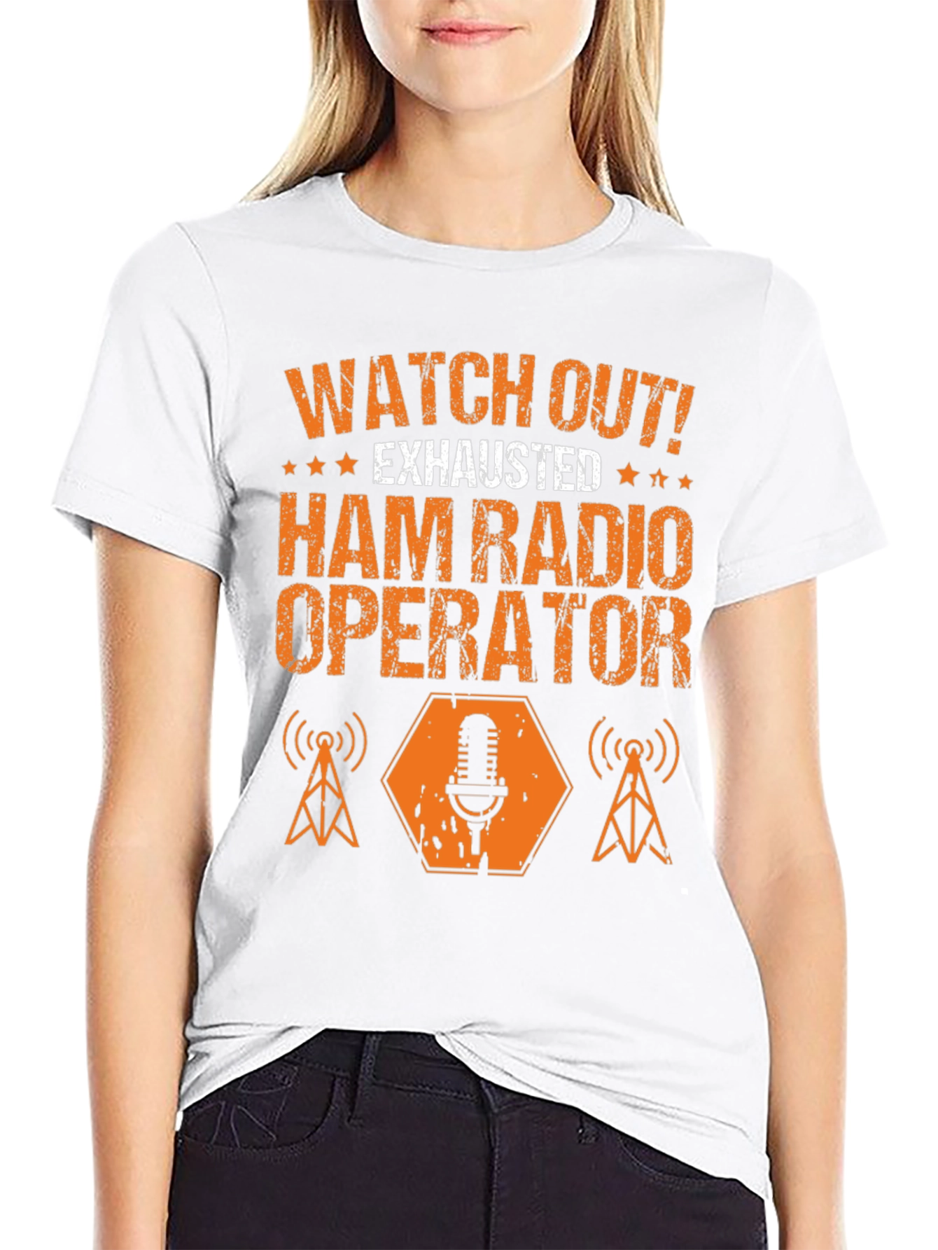 Exhausted Ham Radio Operator Graphic T-Shirt
