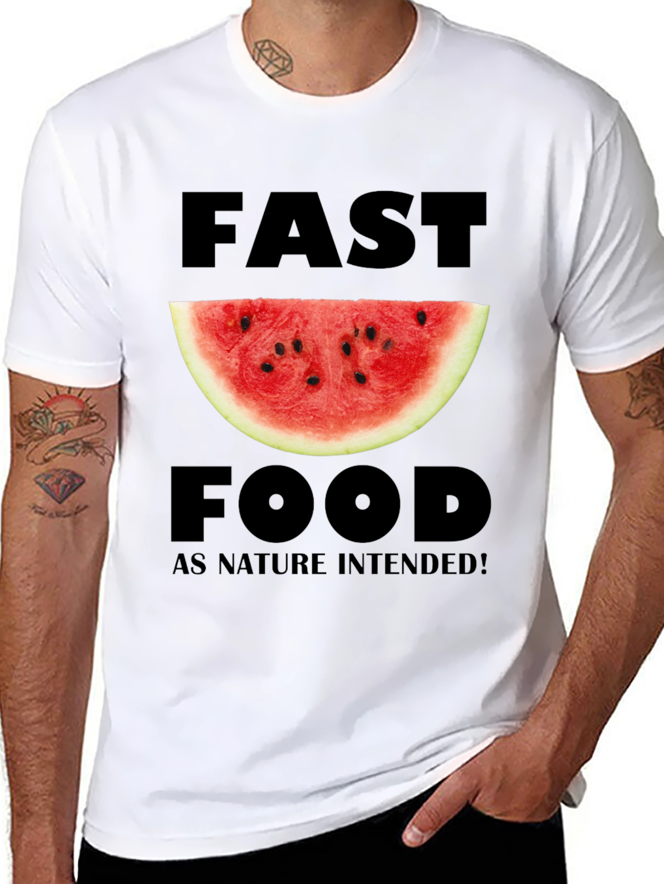 Fast Food Watermelon Graphic T-Shirt