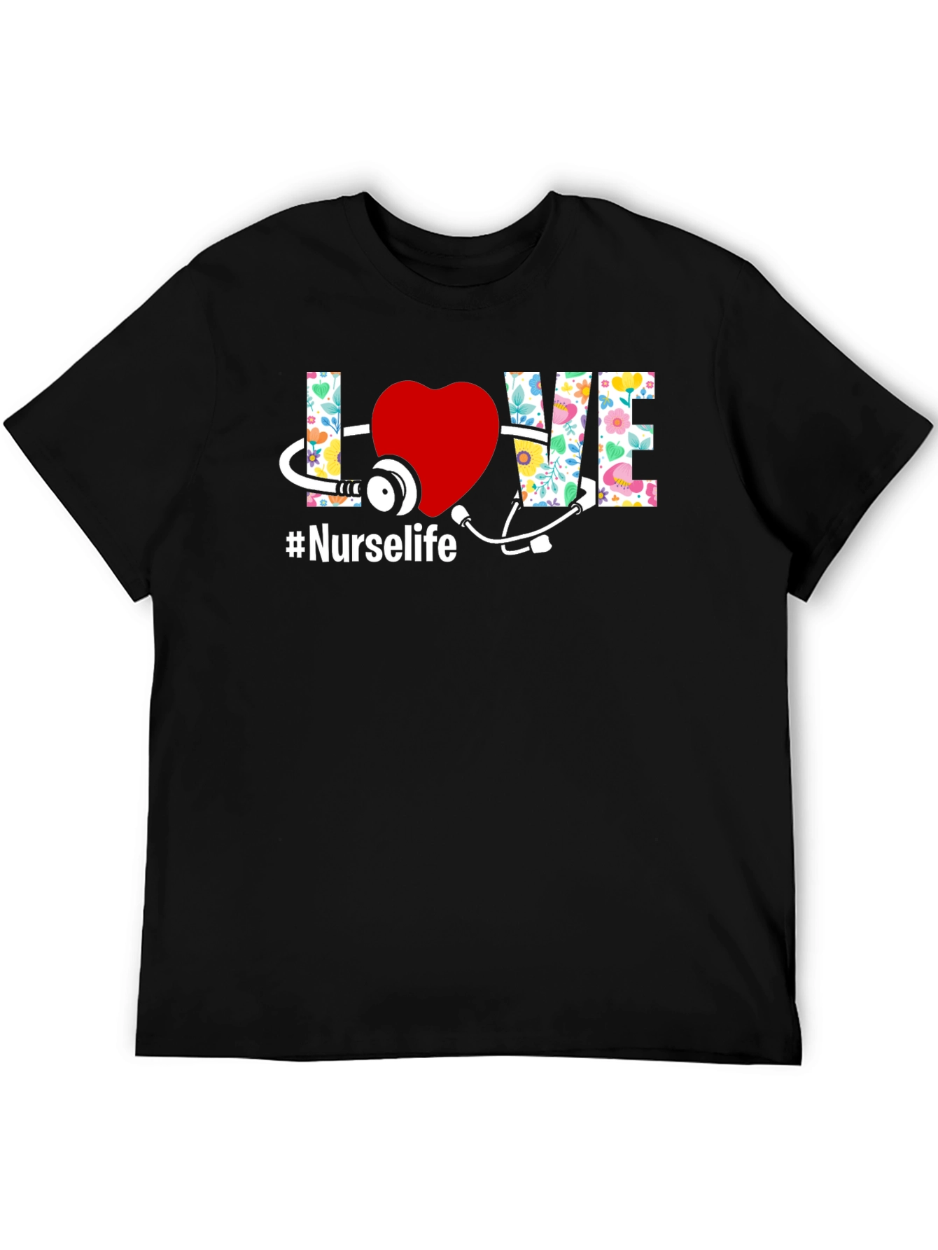 Nurse Life T-Shirt - Floral LOVE Design