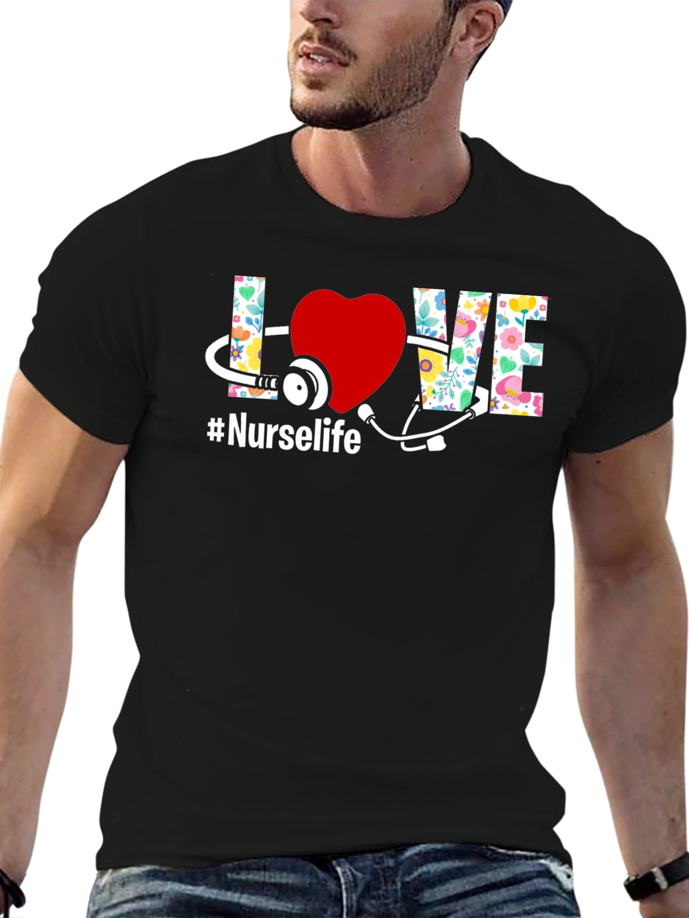 Nurse Life T-Shirt - Floral LOVE Design