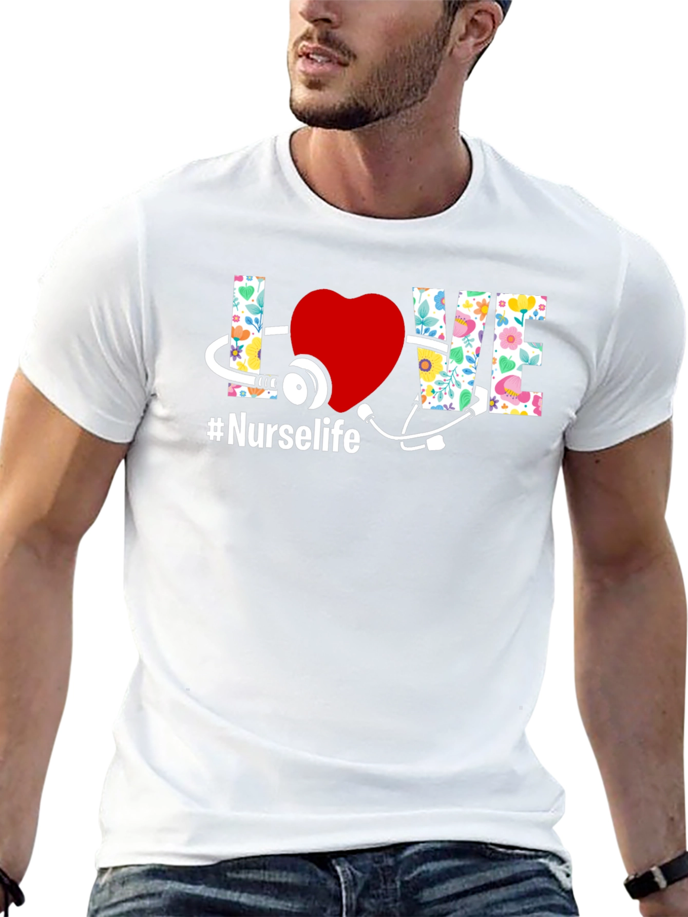 Nurse Life T-Shirt - Floral LOVE Design