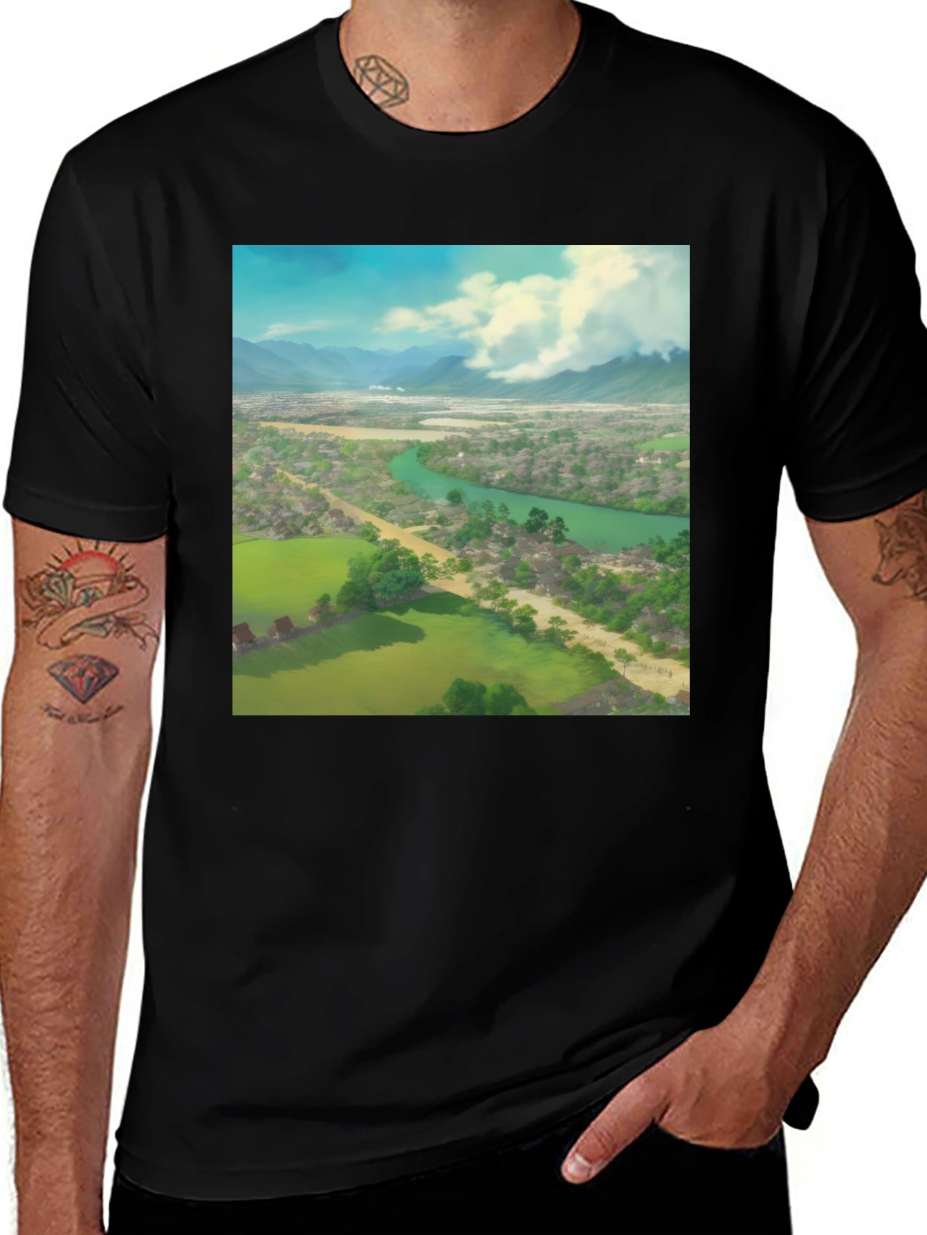 Landscape Graphic Black T-Shirt