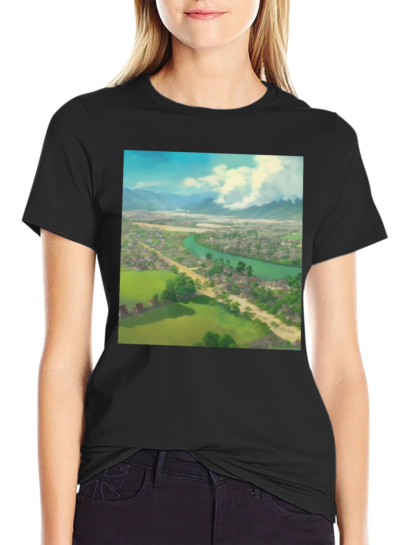 Landscape Graphic Black T-Shirt