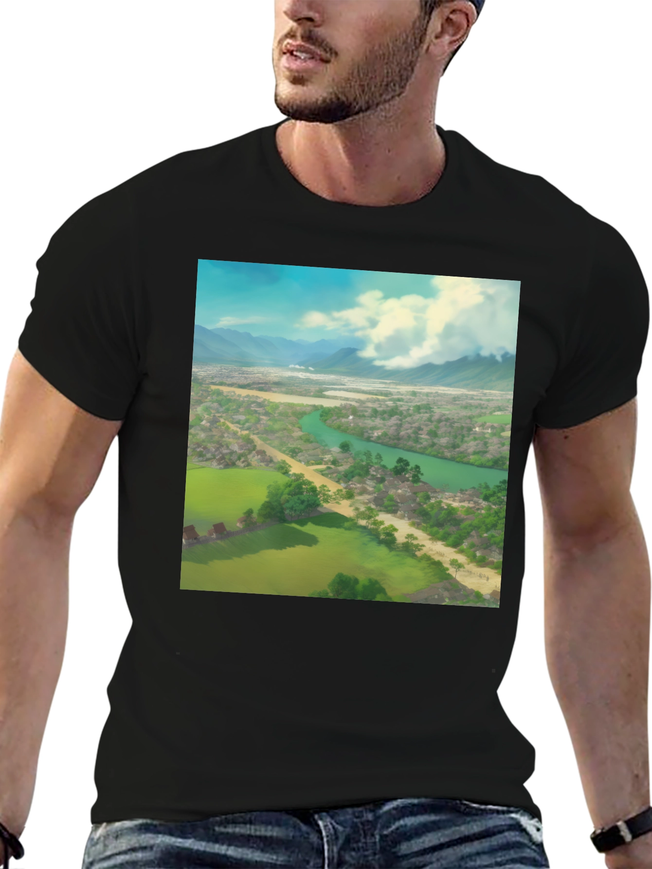 Landscape Graphic Black T-Shirt