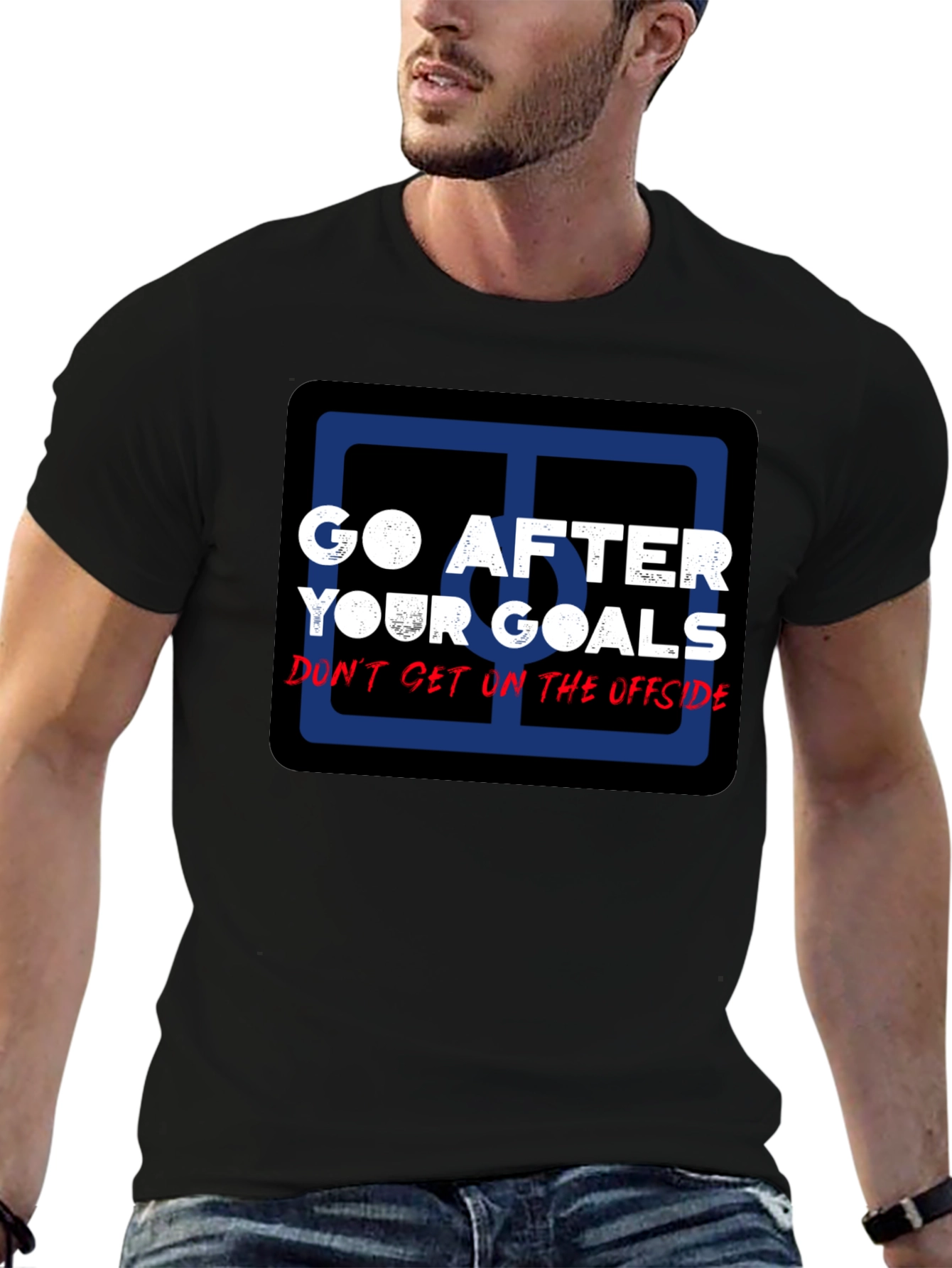 Go After Your Goals Black Graphic T-Shirt