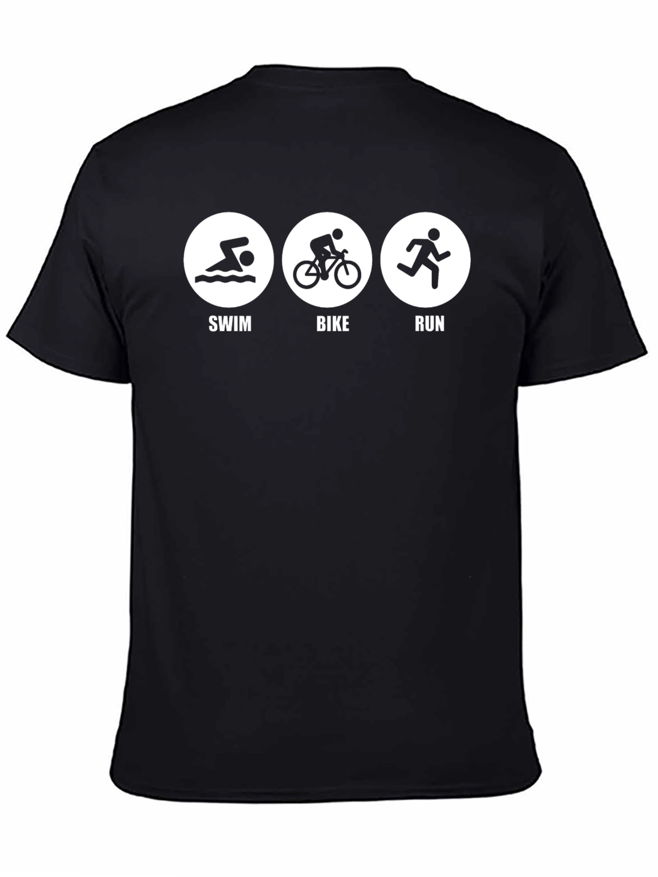 Triathlon Black T-Shirt - Swim Bike Run!