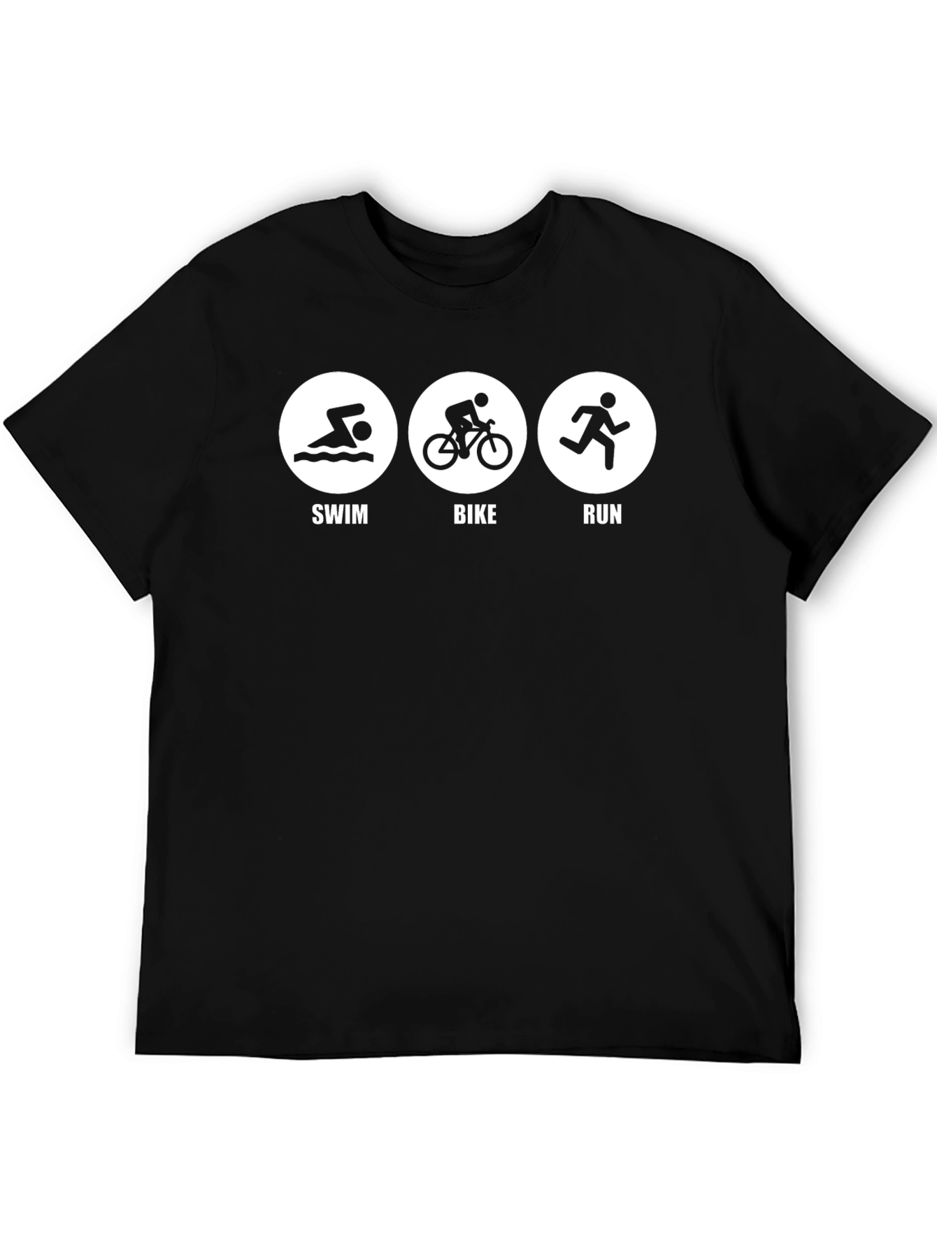 Triathlon Black T-Shirt - Swim Bike Run!