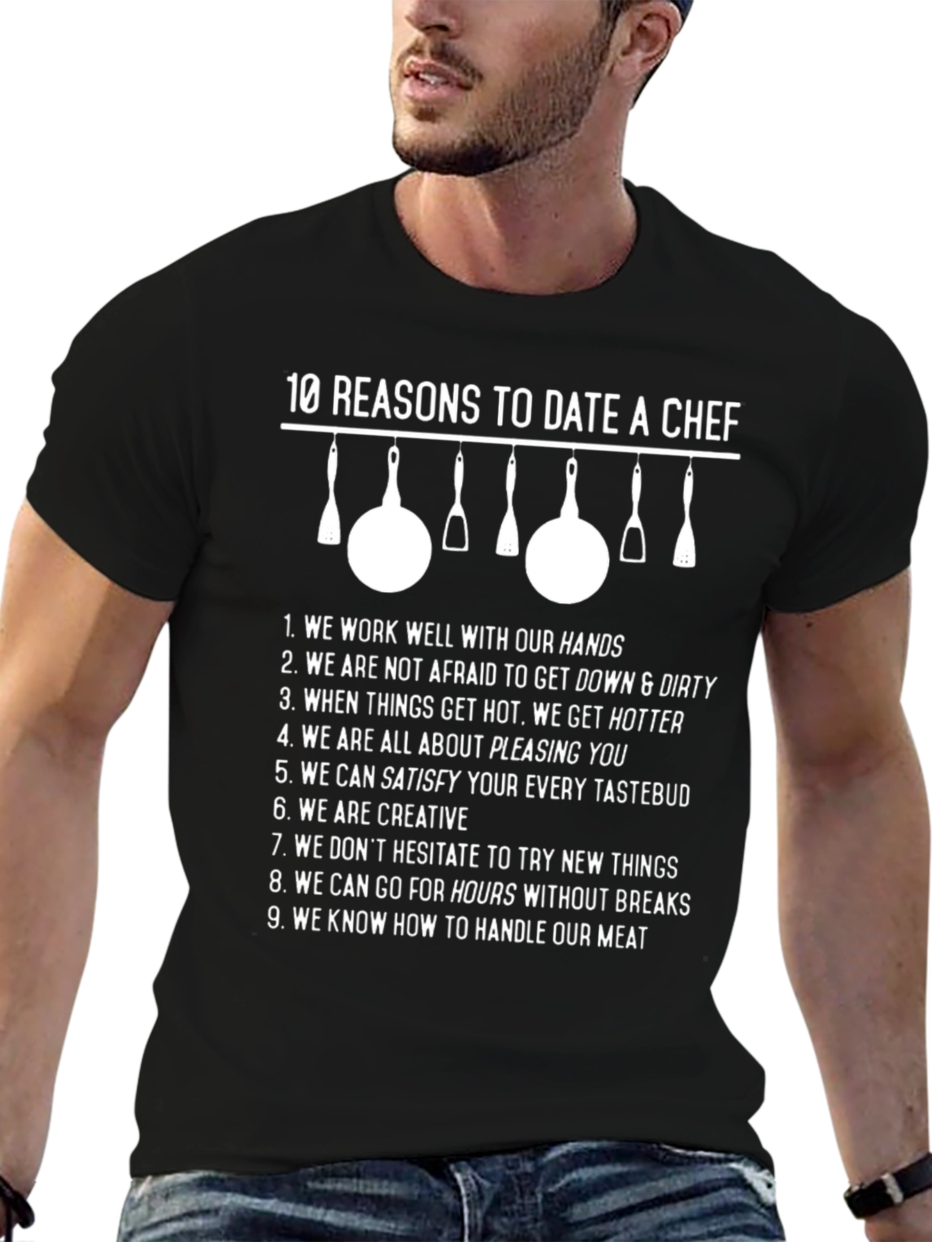 Funny 10 Reasons to Date a Chef Graphic Tee