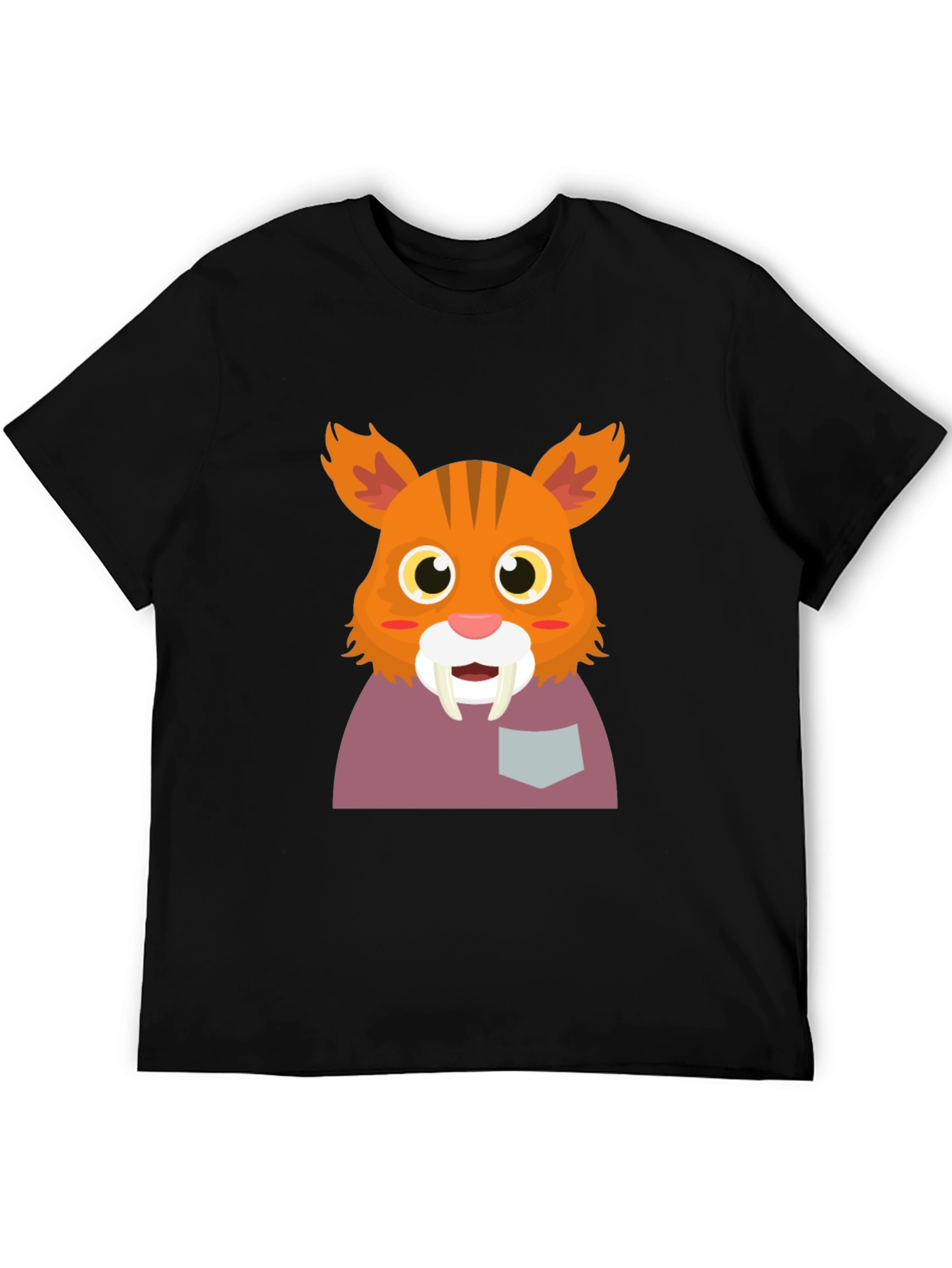 Saber-Tooth Tiger Cartoon Graphic Tee