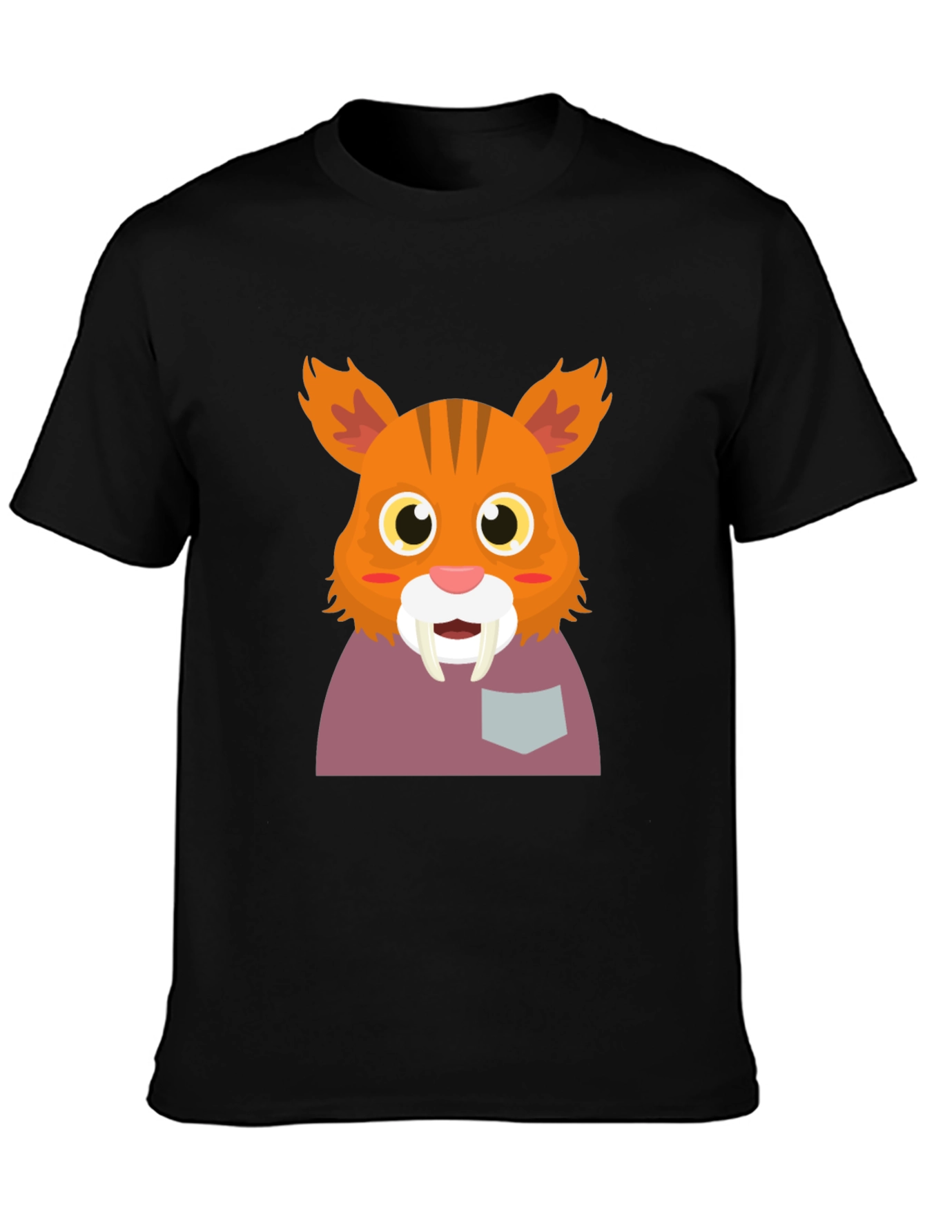 Saber-Tooth Tiger Cartoon Graphic Tee