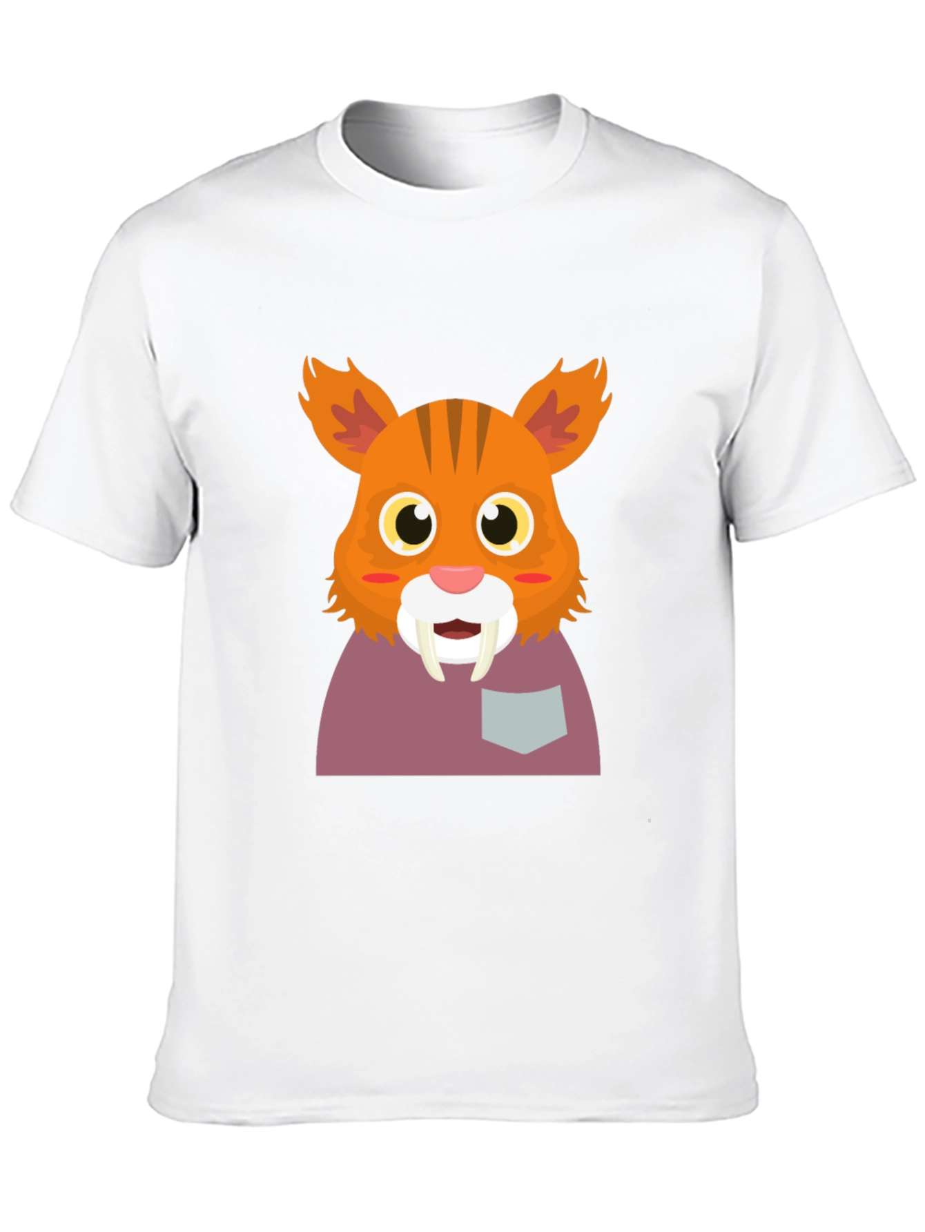 Saber-Tooth Tiger Cartoon Graphic Tee