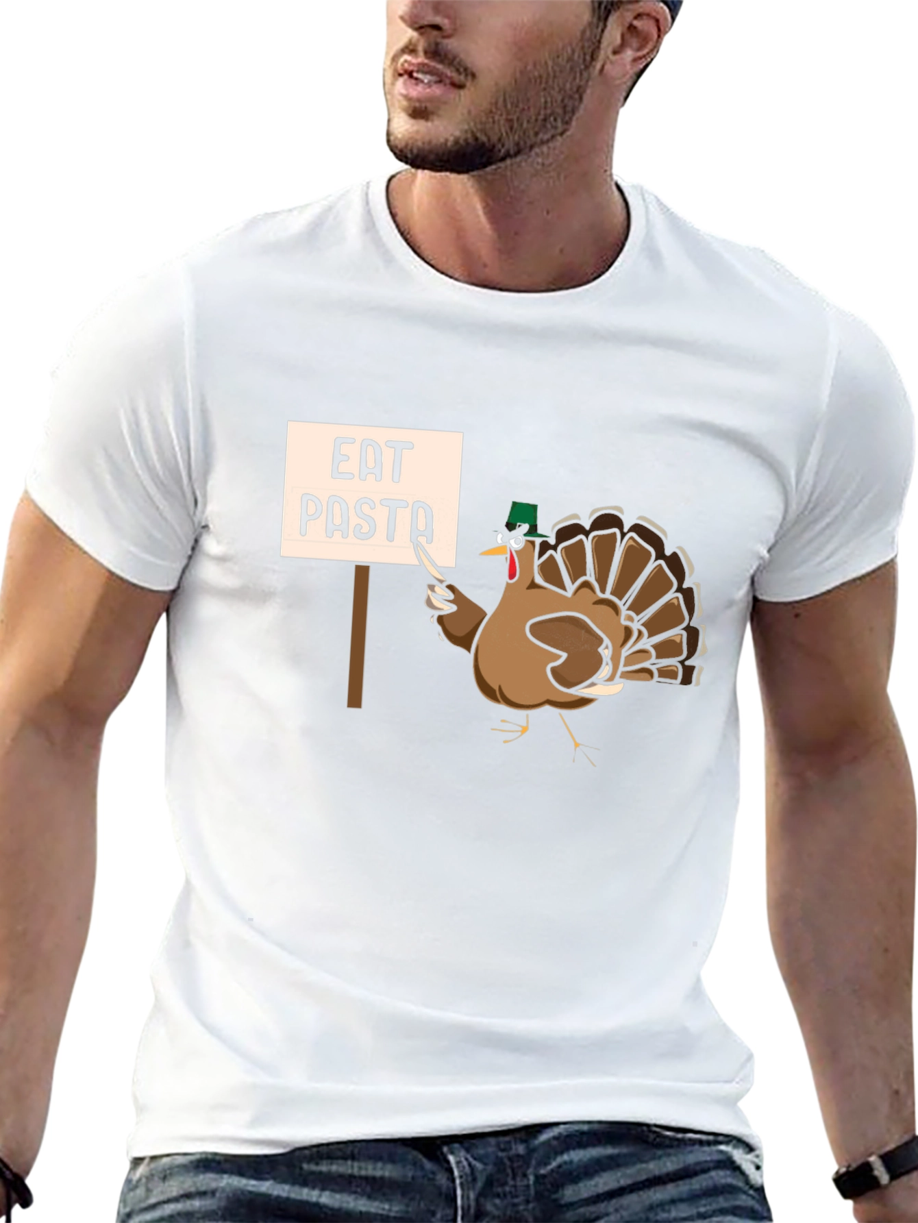 Eat Pasta Turkey T-Shirt - Thanksgiving Humor Tee