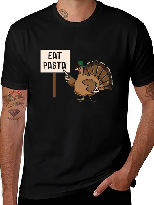 Eat Pasta Turkey T-Shirt - Thanksgiving Humor Tee
