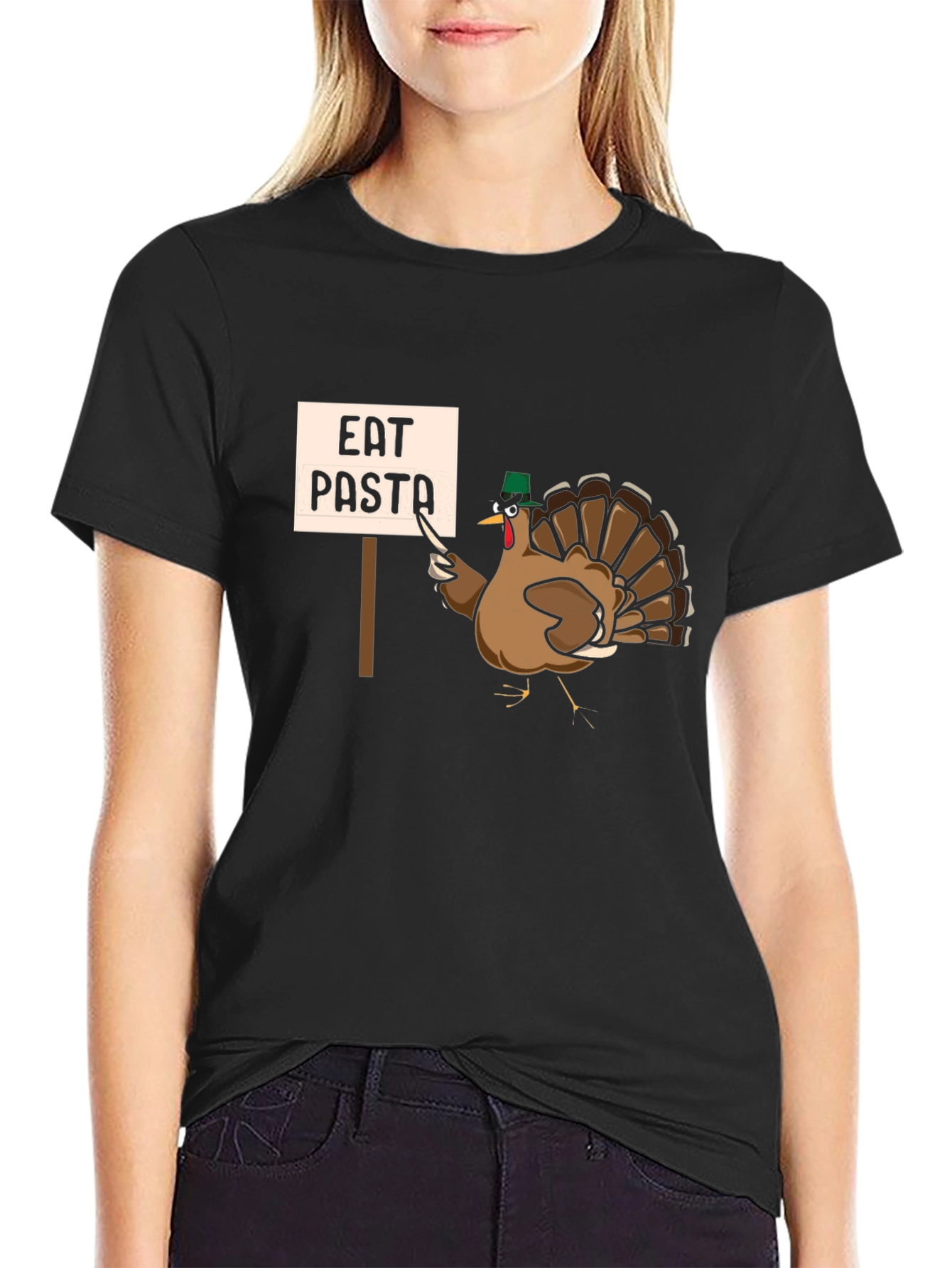Eat Pasta Turkey T-Shirt - Thanksgiving Humor Tee