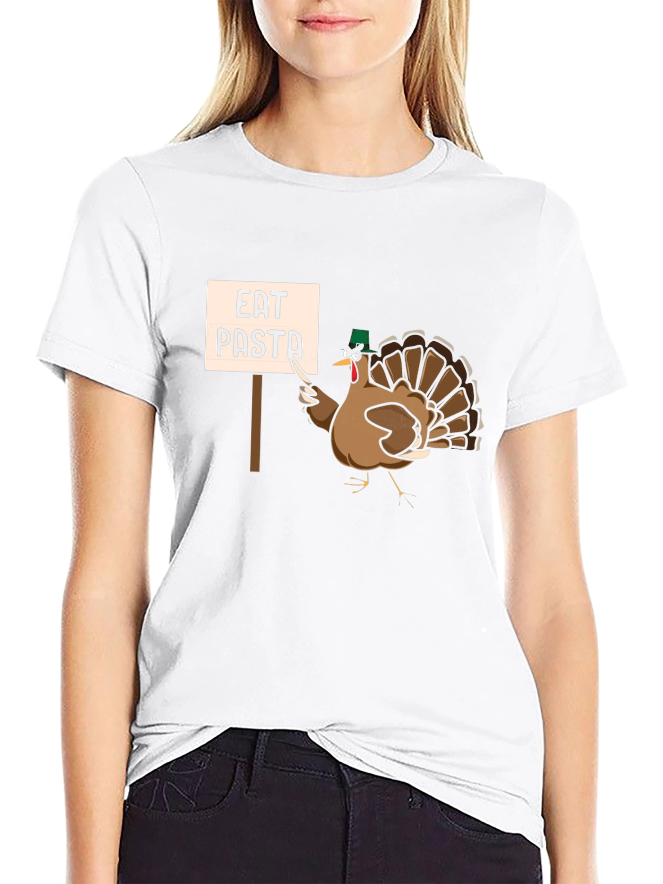 Eat Pasta Turkey T-Shirt - Thanksgiving Humor Tee