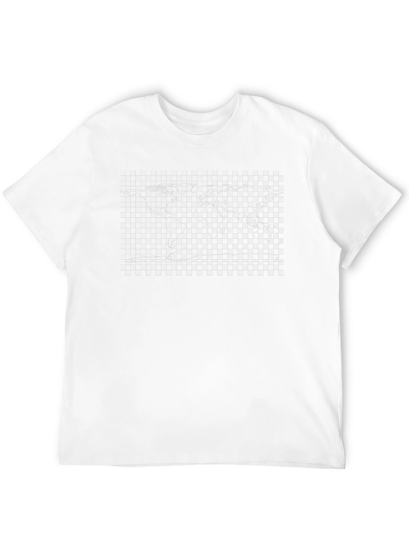 Checkered World Map Black Graphic T-Shirt
