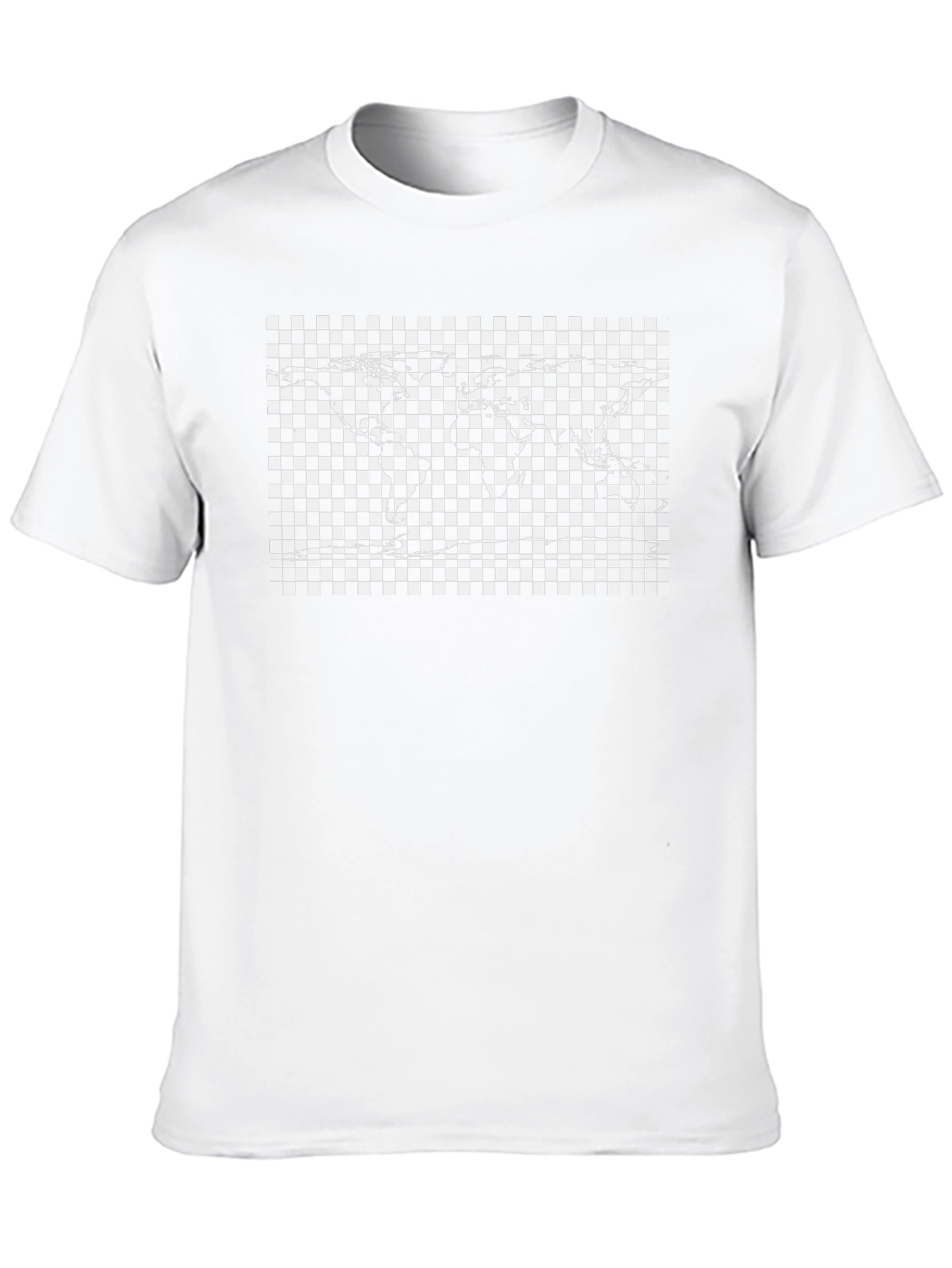 Checkered World Map Black Graphic T-Shirt